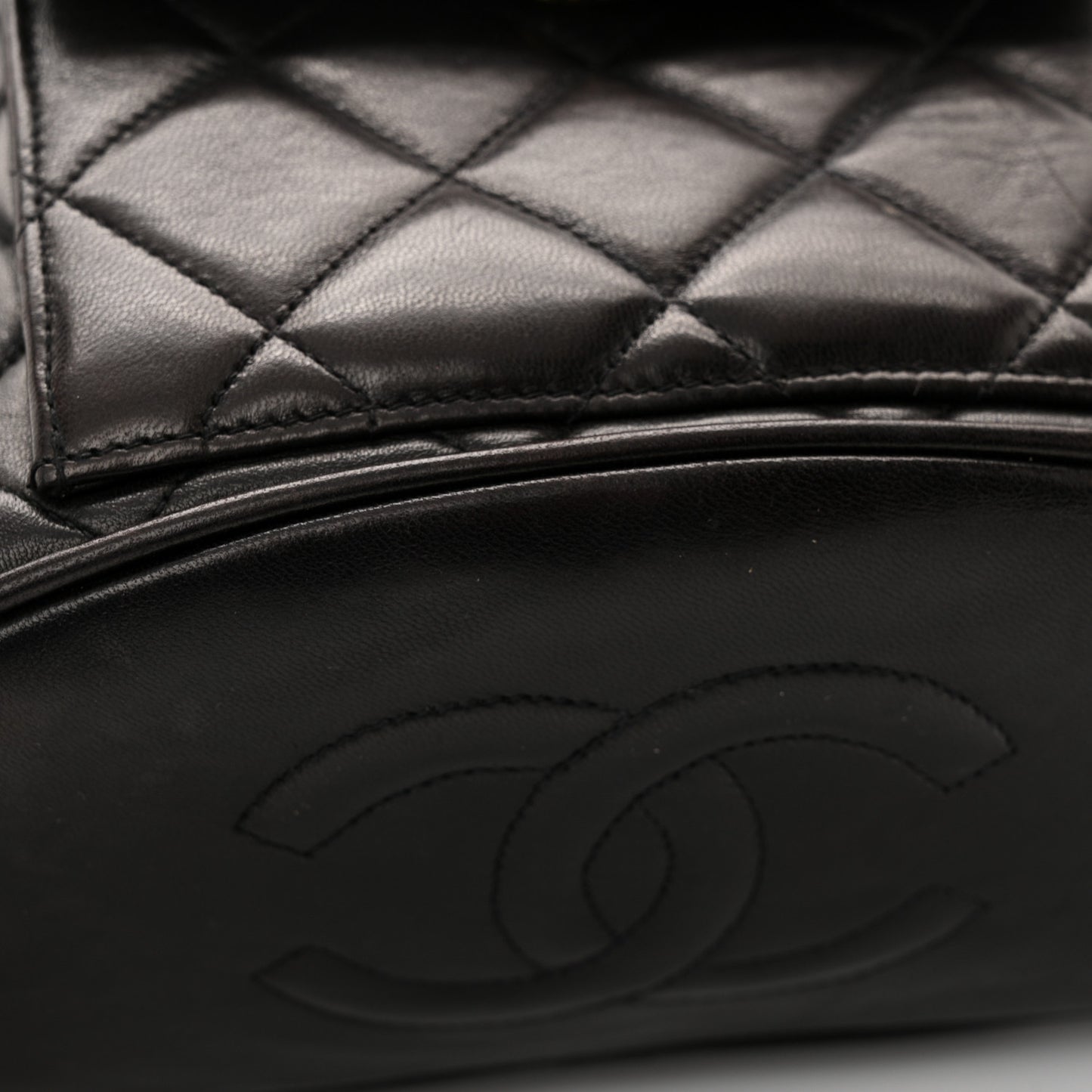 Lambskin Quilted Backpack Black