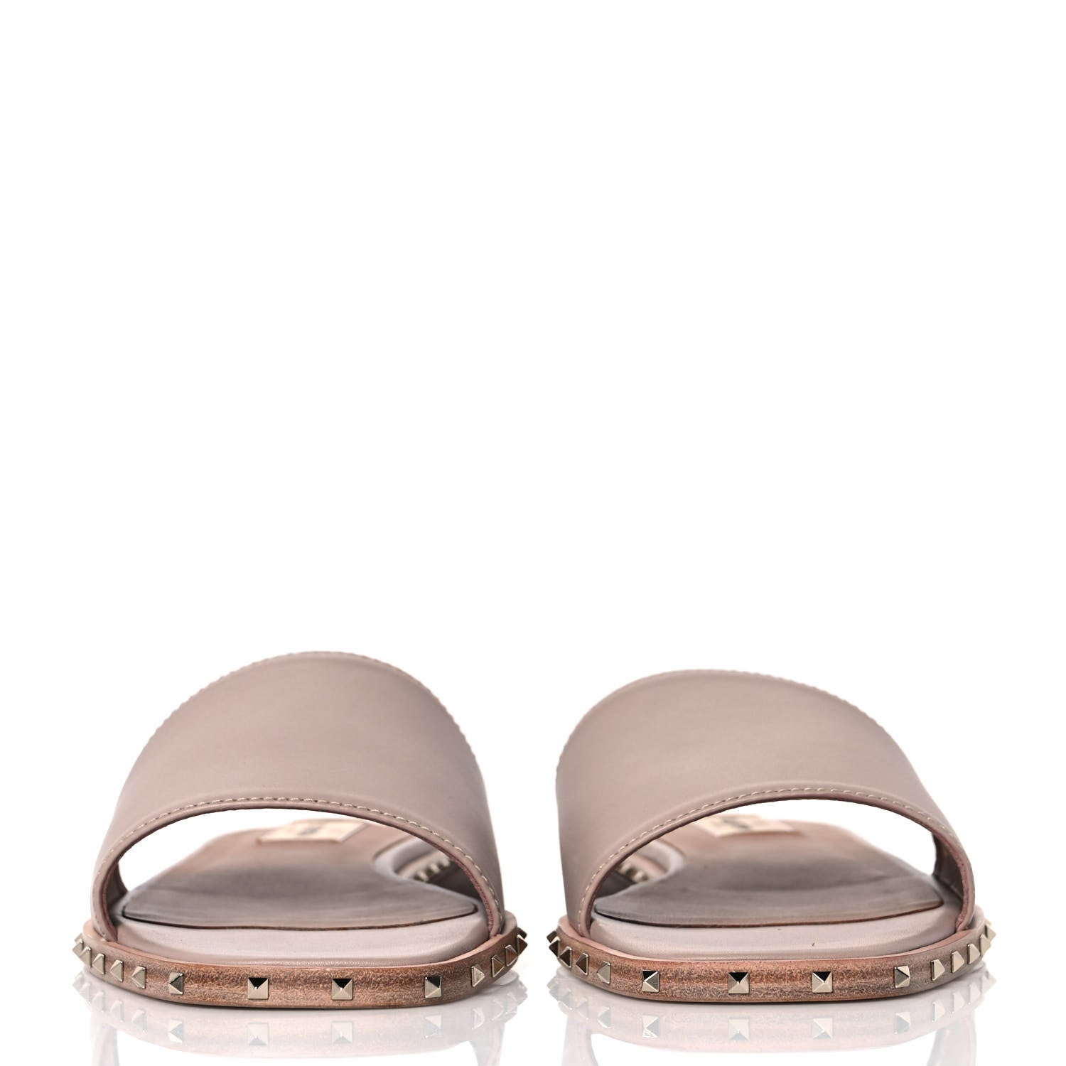Valentino Garavani Nappa Soul Rockstud Flat Slide Sandals 39 Poudre 2 of 8