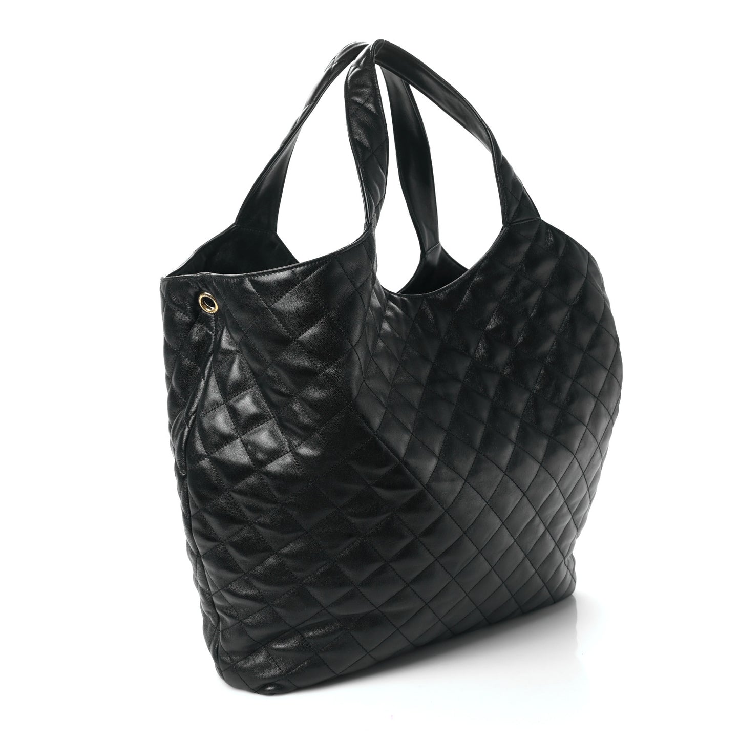 Lambskin Quilted Maxi Icare Shopping Tote Black