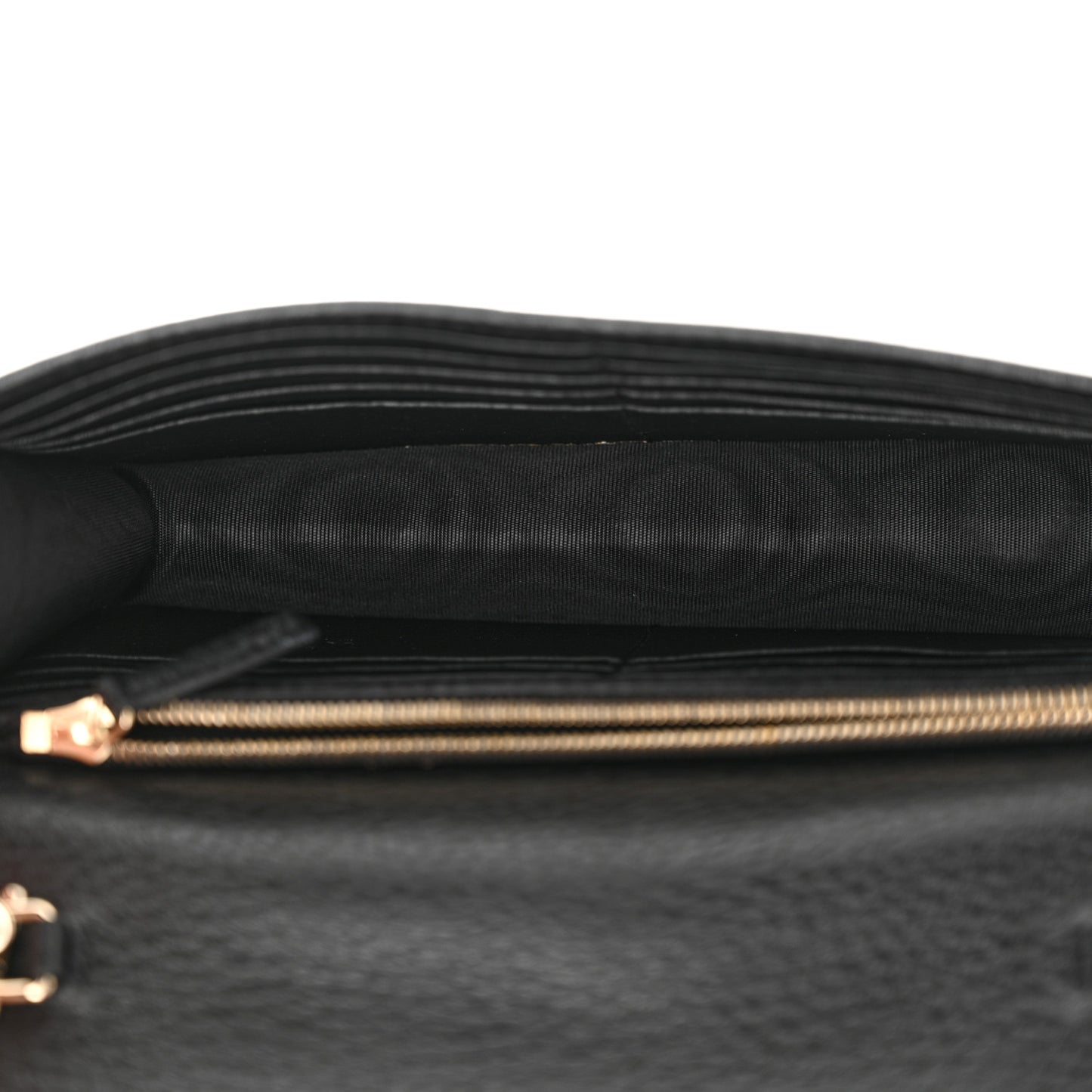 Dollar Calfskin Interlocking G Chain Wallet Black