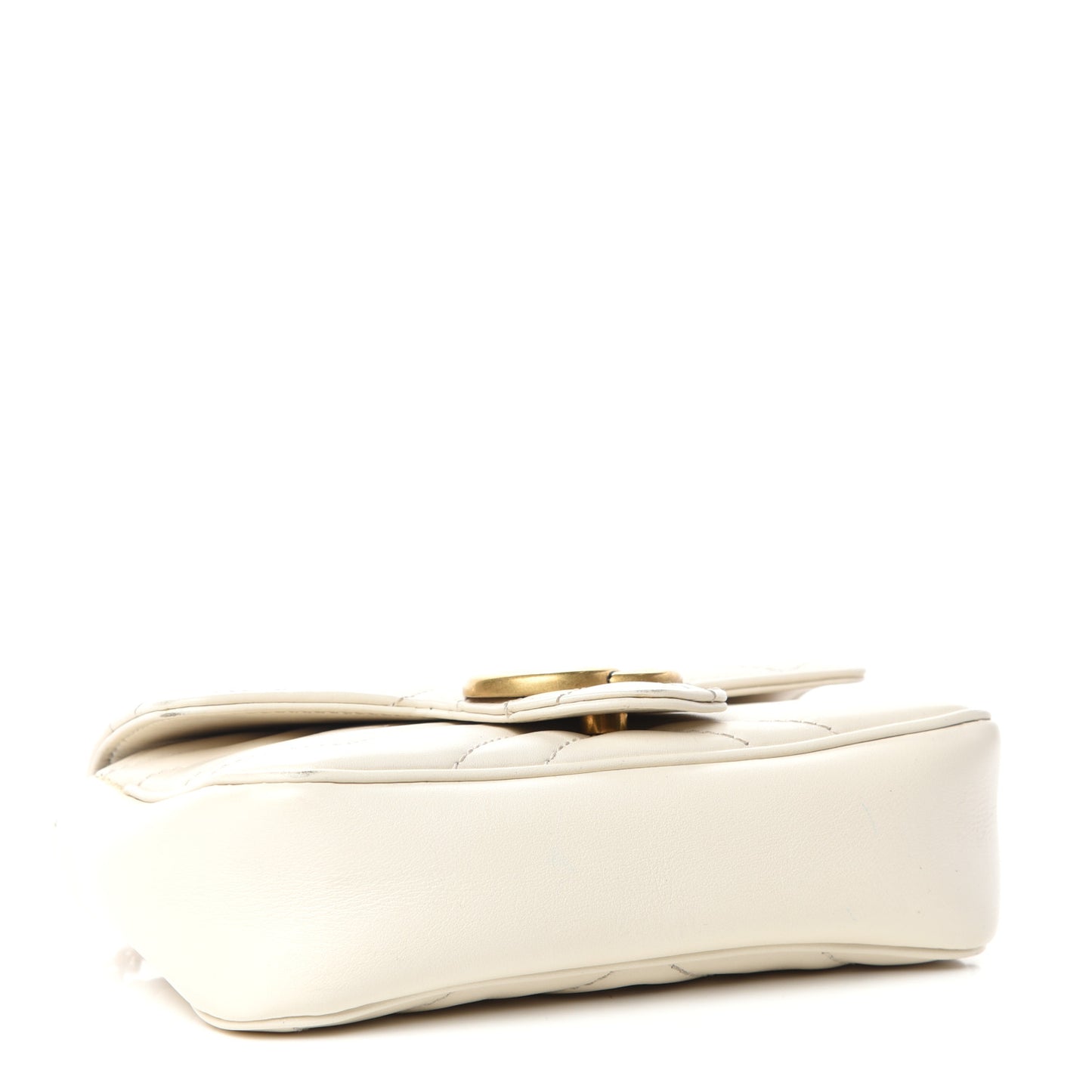 Calfskin Matelasse Super Mini GG Marmont Shoulder Bag White