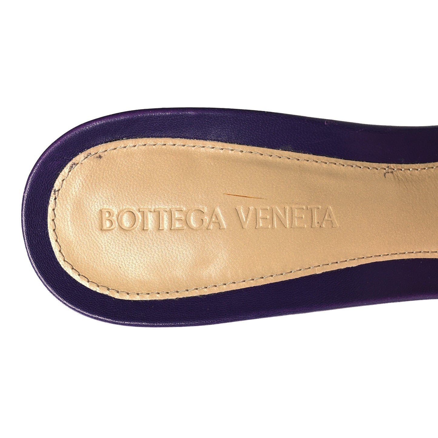 Lambskin Stretch Mule Sandals 37 Plum