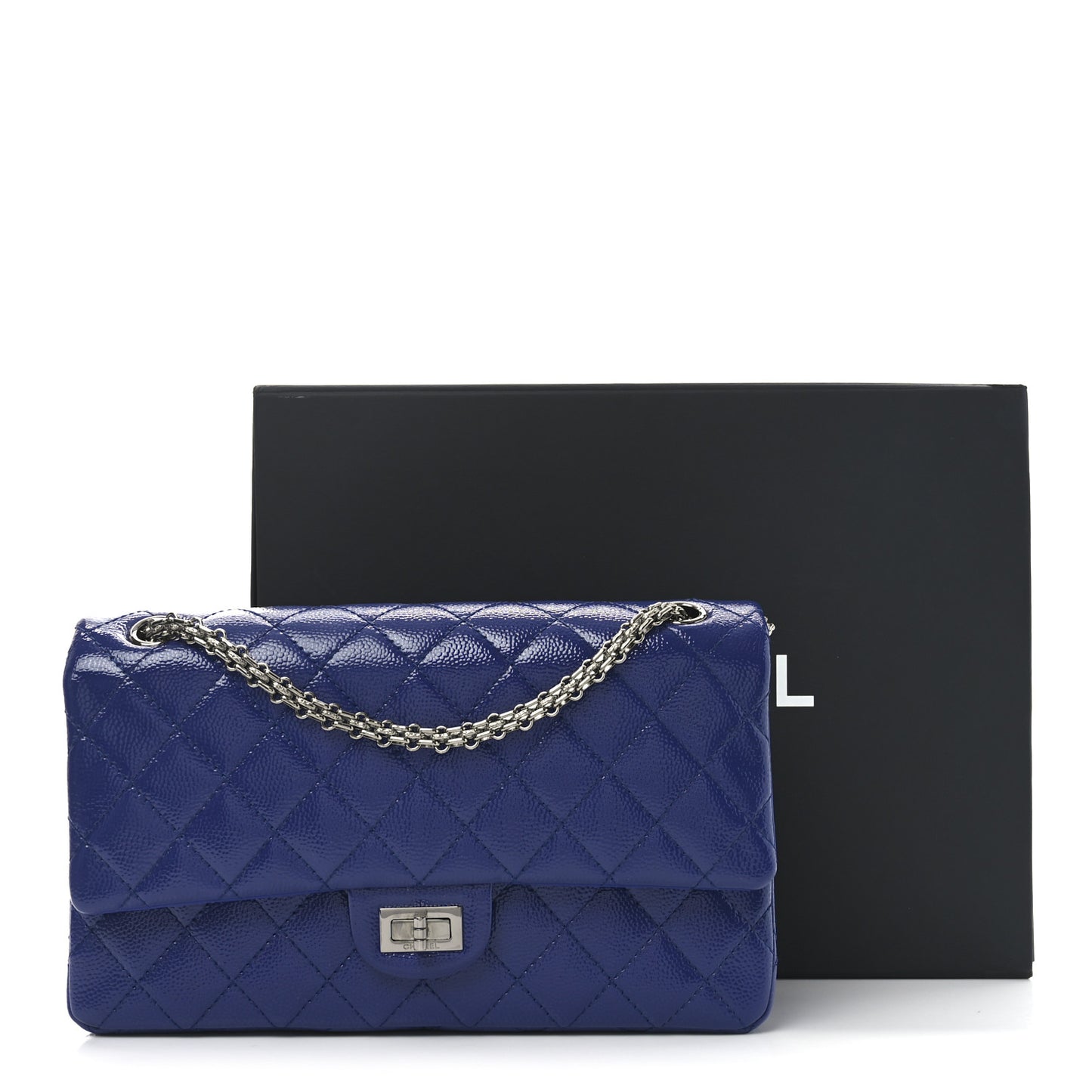 Patent Caviar Quilted 2.55 Reissue 226 Flap Navy Blue