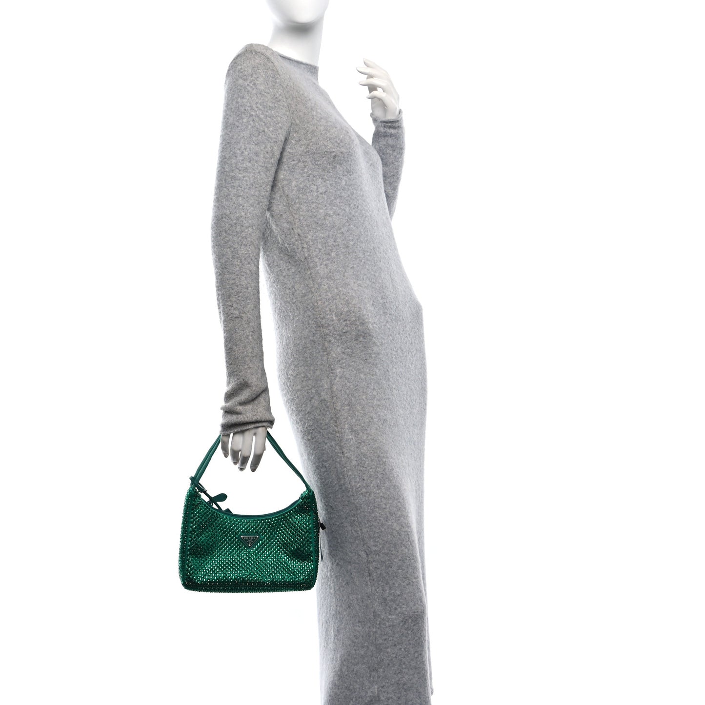 Satin Crystal Mini Re-Edition 2000 Bag Mango