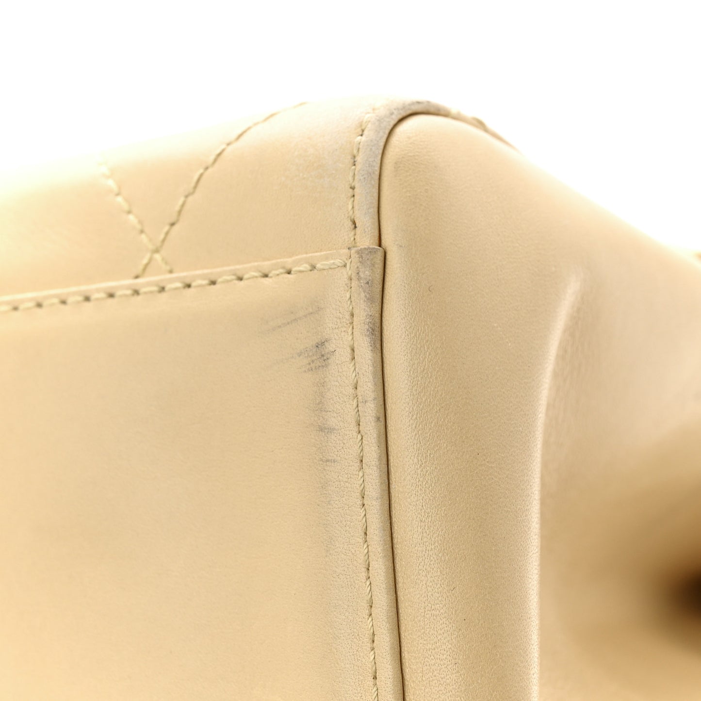 Lambskin Quilted CC Shoulder Bag Beige