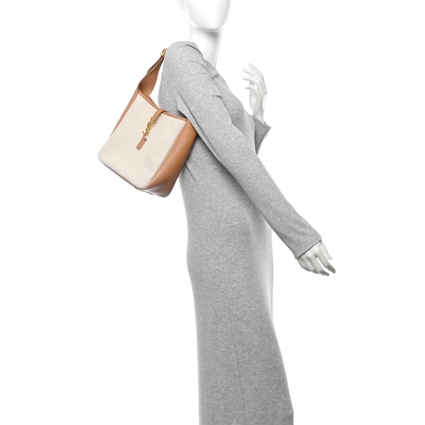 Smooth Calfskin Canvas Small Le 5 A 7 Soft Hobo Natural Tan