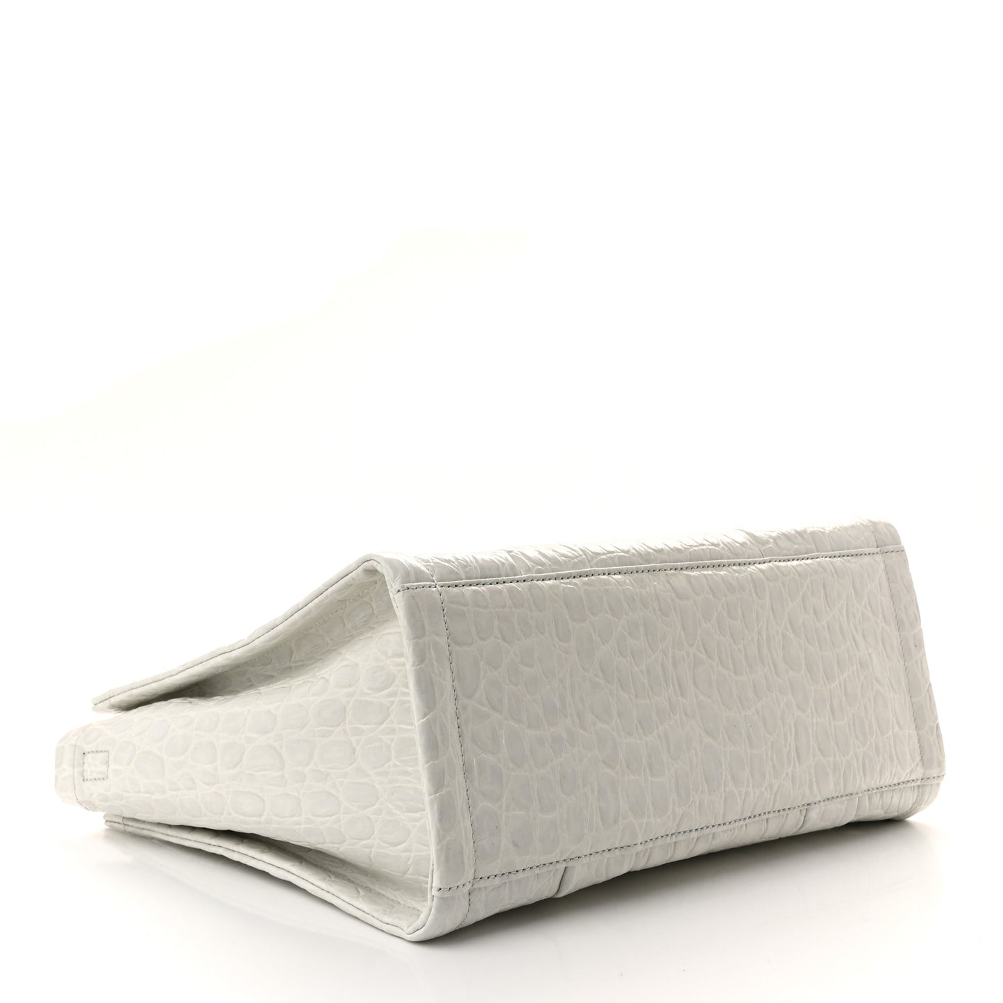 Croc Embossed Medium The Tote Bag Ivory