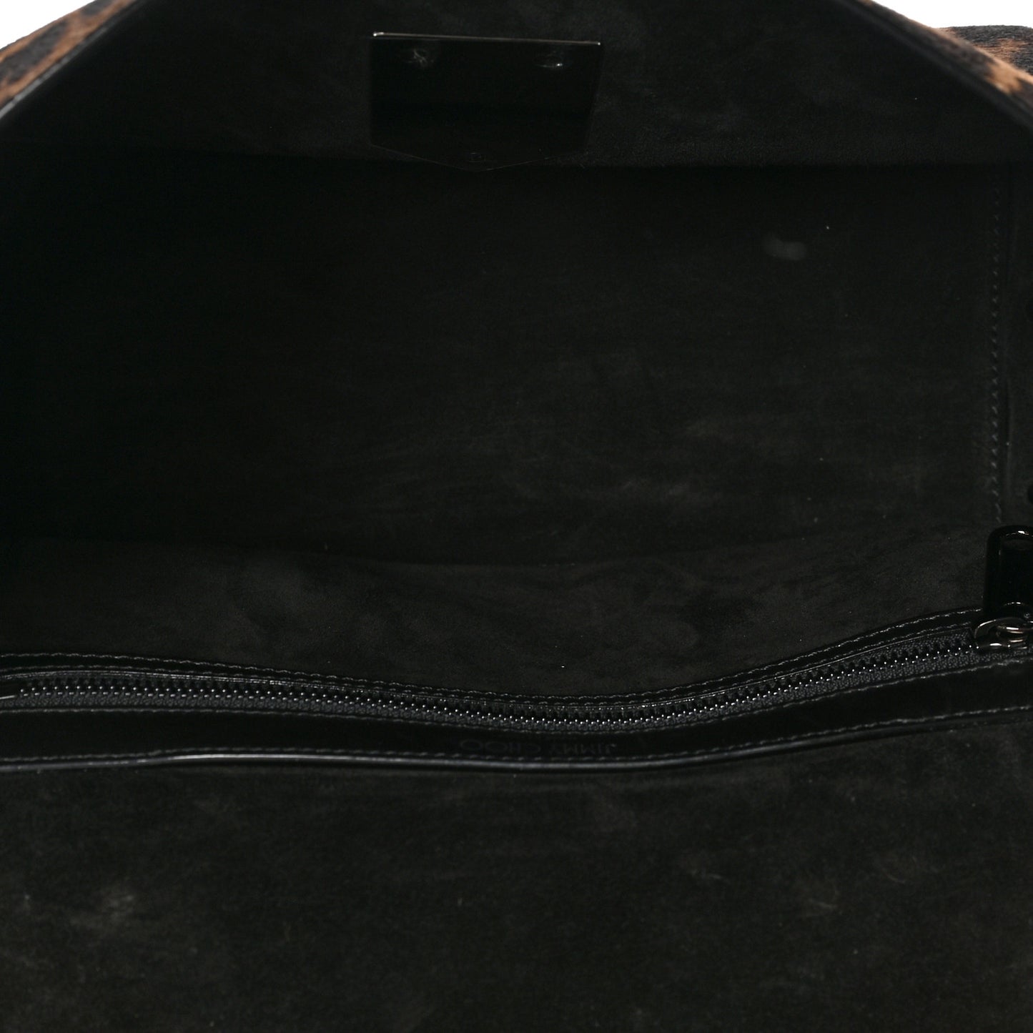 Pony Hair Leopard Medium Lockett Shoulder Bag Black