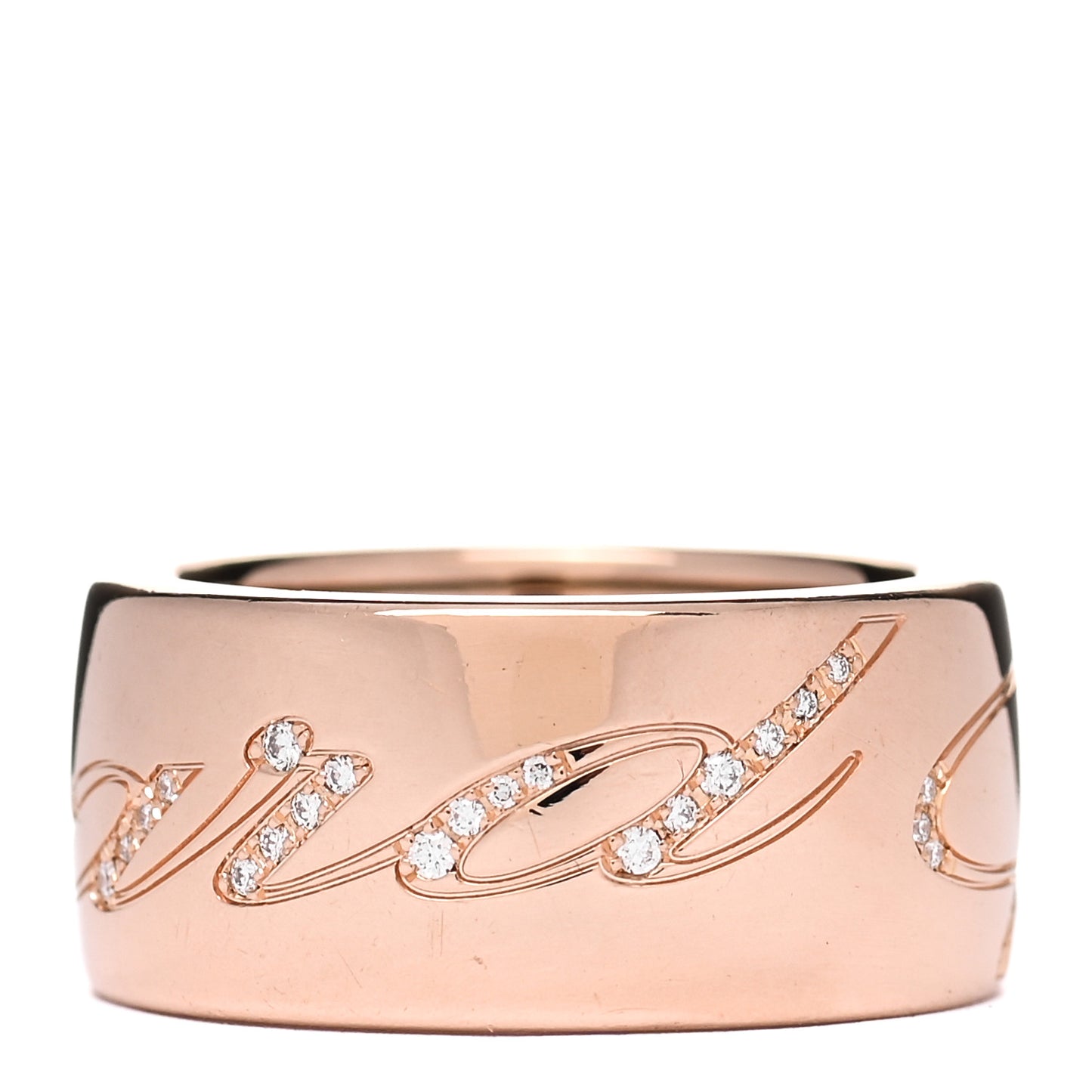 18k Rose Gold Chopardissimo Diamonds Spinning Ring 57 8