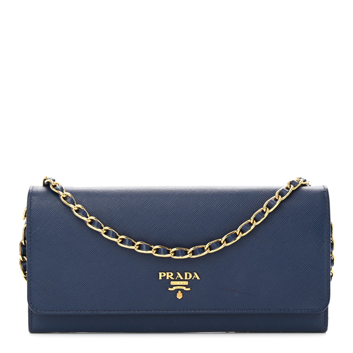 Saffiano Metal Oro Chain Wallet Bleuette
