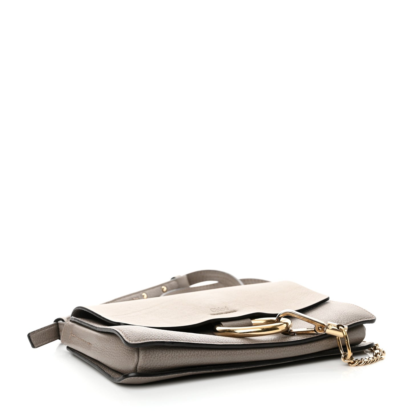 Grained Calfskin Lambskin Small Faye Shoulder Bag Motty Grey