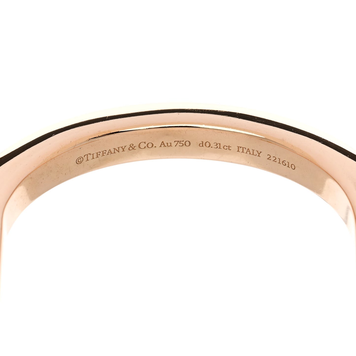18K Rose Gold Diamond Tiffany Lock Bangle Bracelet