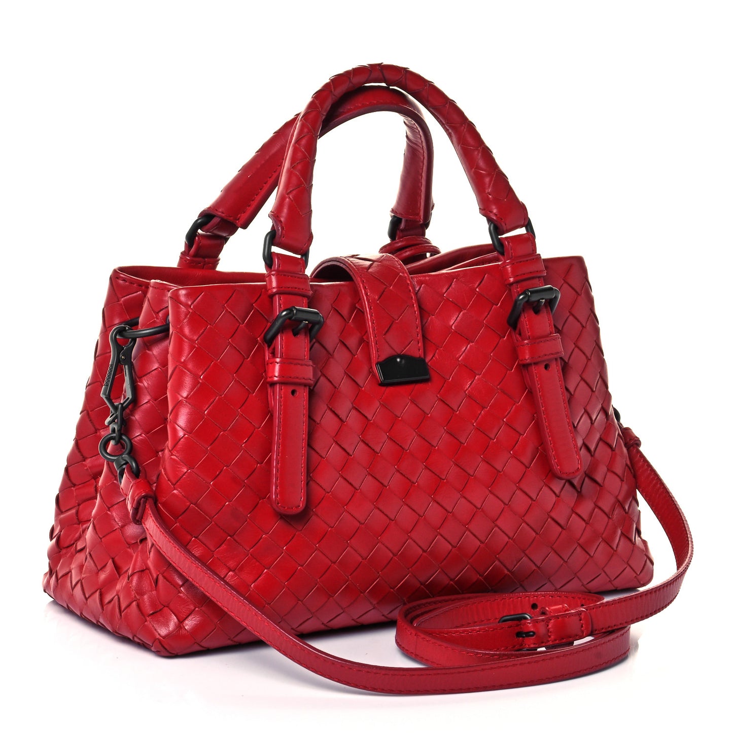 Light Calf Intrecciato Small Roma Fraise