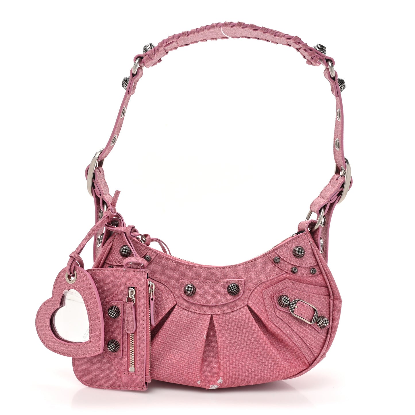 Sparkling Fabric Le Cagole Shoulder Bag XS Sweet Pink
