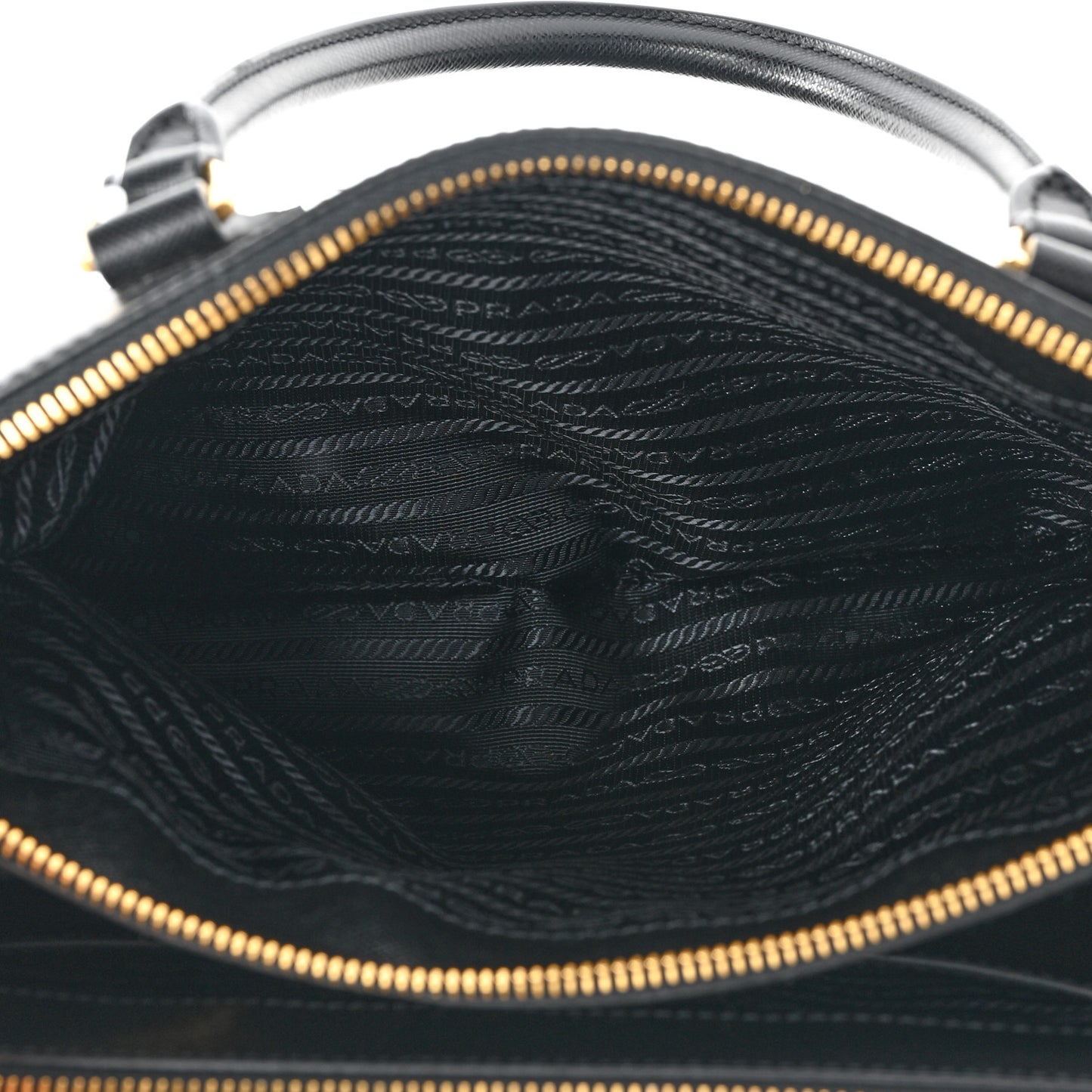 Saffiano Lux Large Galleria Double Zip Tote Black