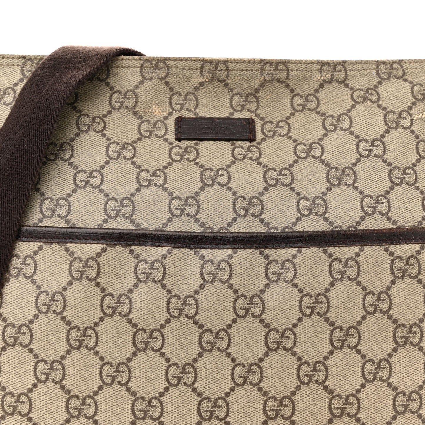 GG Plus Monogram Flat Messenger Bag Ebony