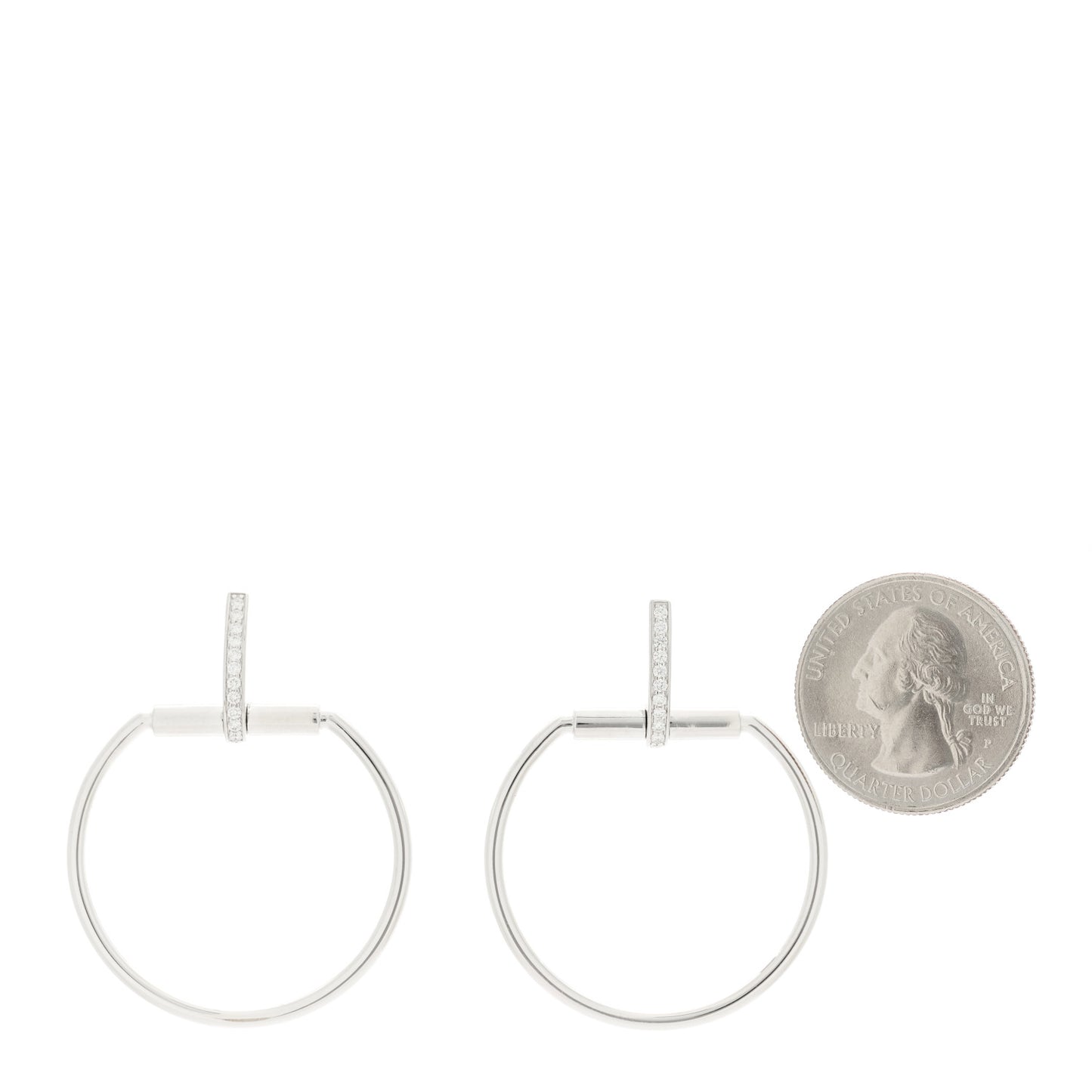 18K White Gold Diamond Classica Parisienne Round Drop Earrings
