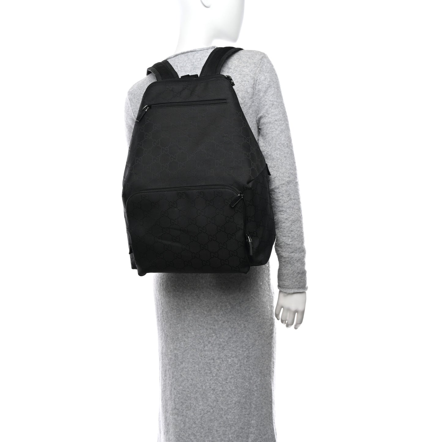 Nylon Monogram Medium Backpack Black