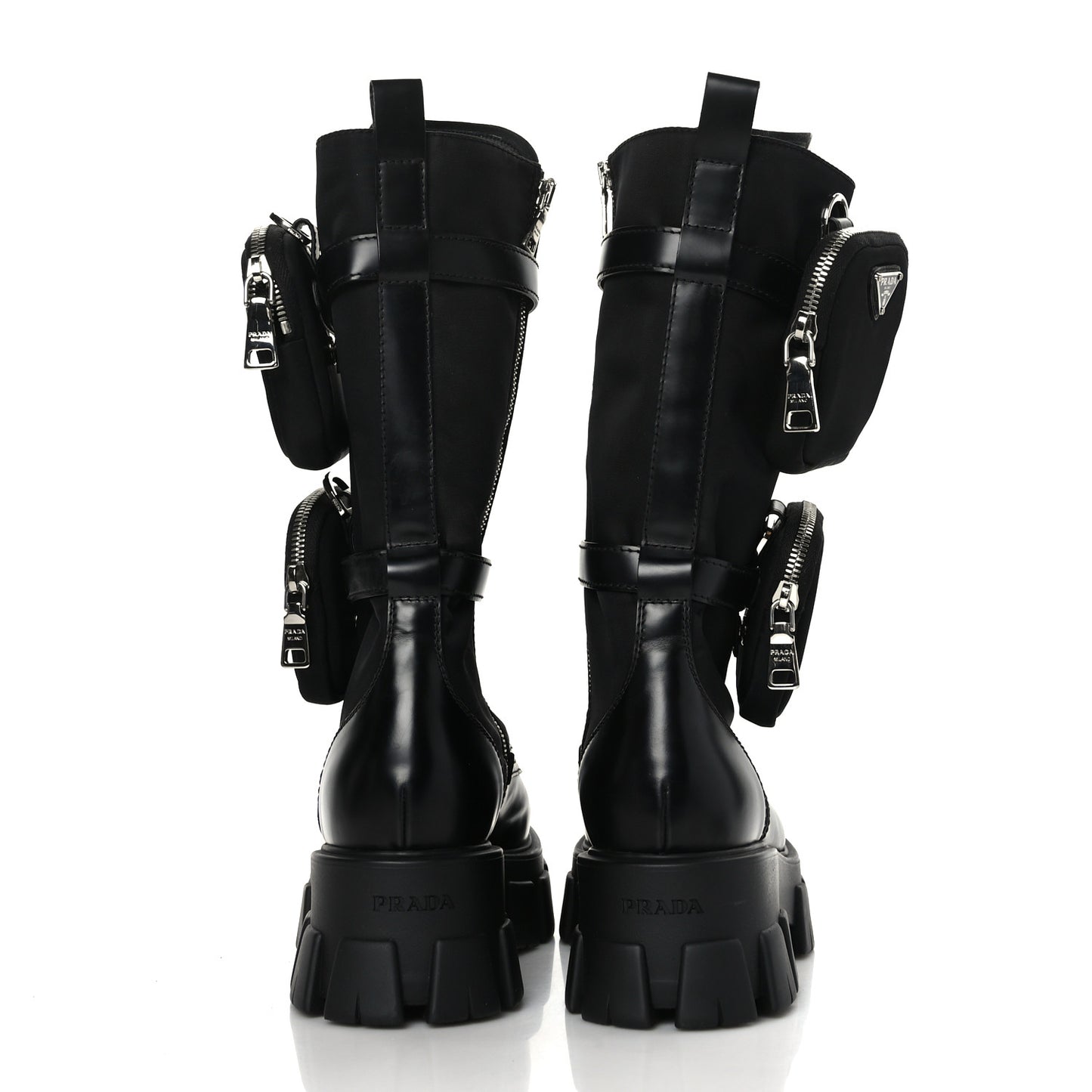 Spazzolato Rois Re-Nylon Metal Triangle Logo Monolith Pouch Pocket 55mm Tall Combat Boots 39.5 Black