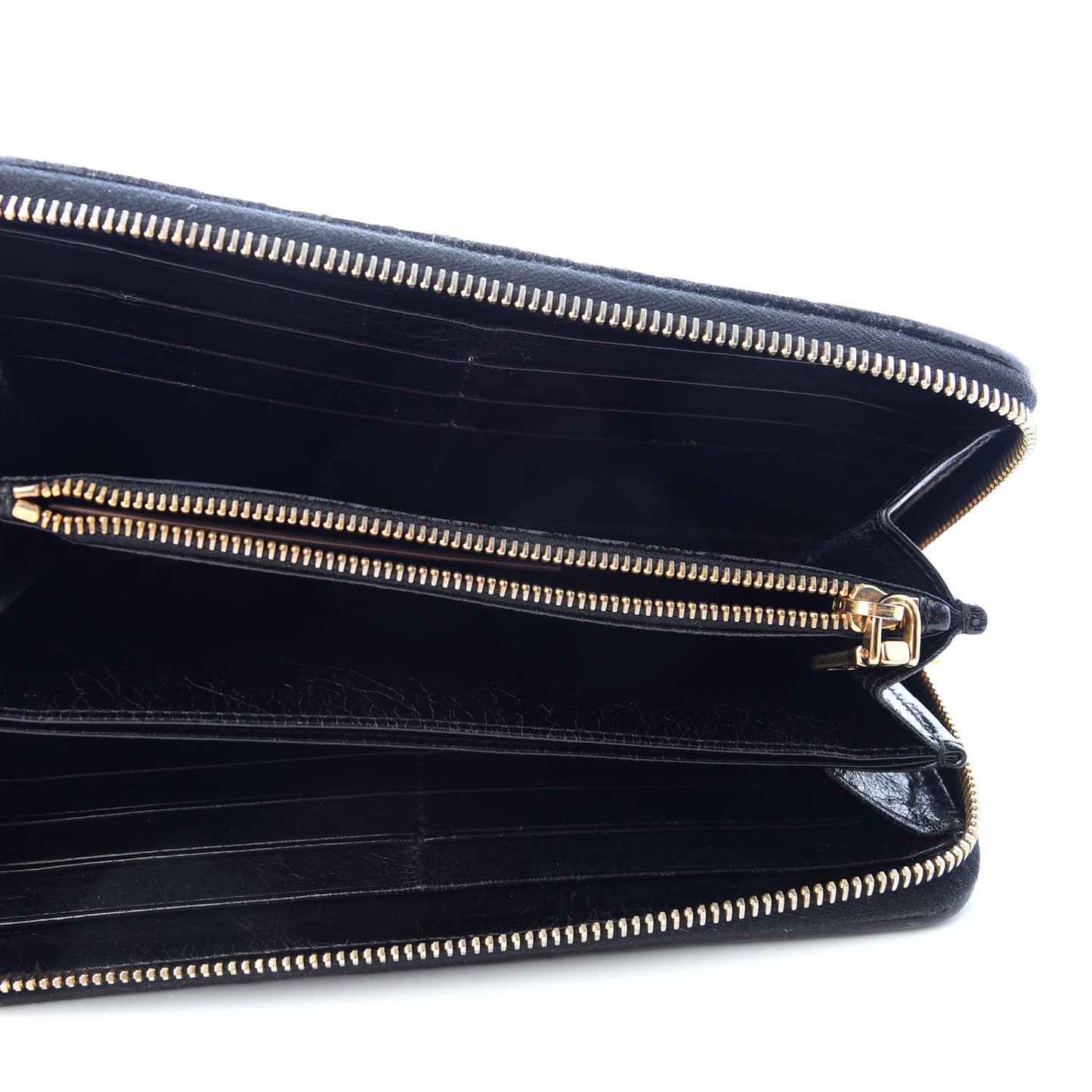 Matelasse Zip Around Wallet Black