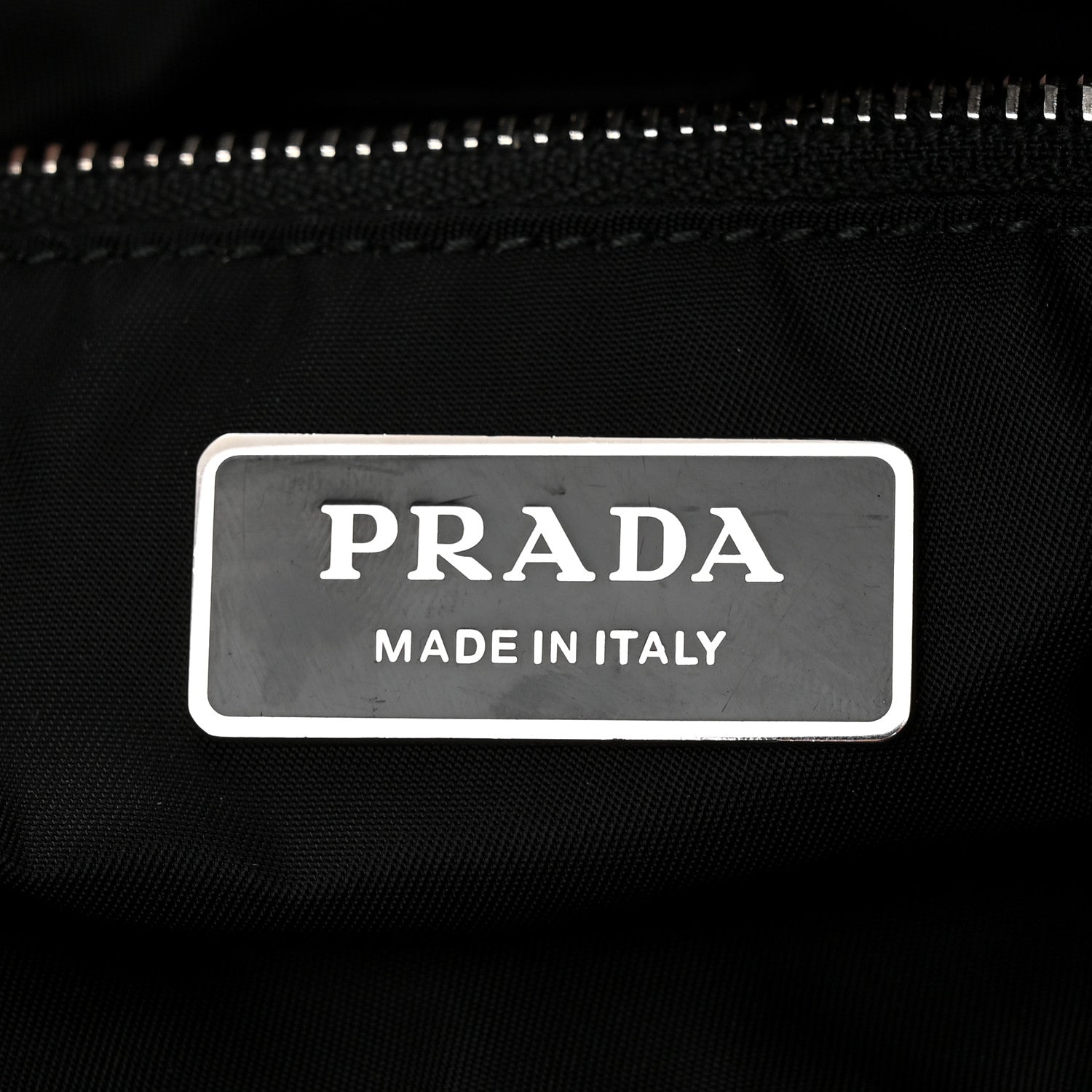 Prada Tessuto Nylon Velluto Ricamo Small Drawstring Bag Black 6 of 11