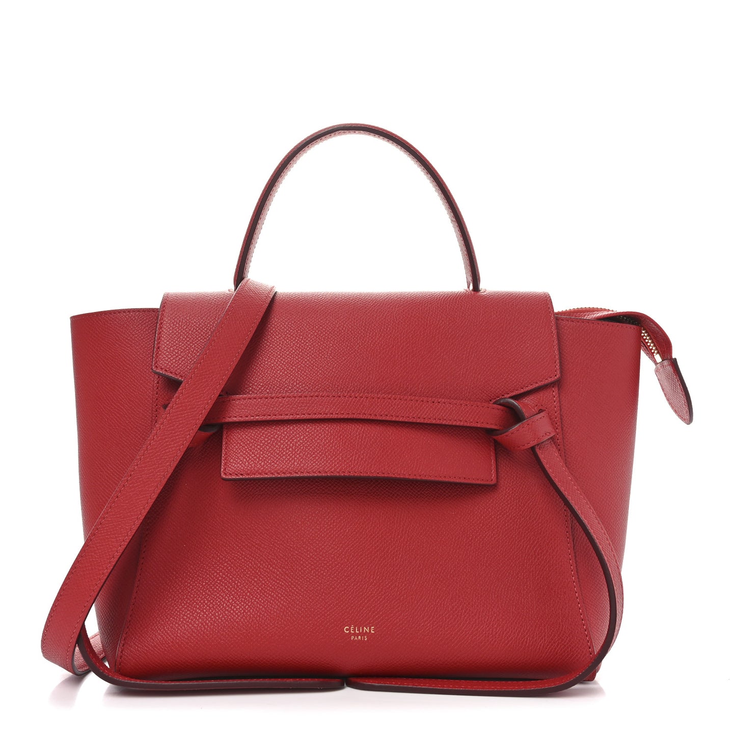 Grained Calfskin Micro Belt Bag Coquelicot
