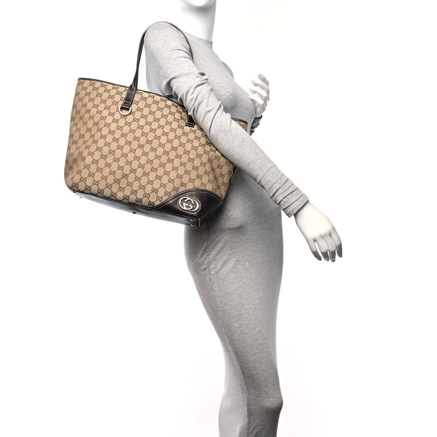 Monogram Large New Britt Tote Brown