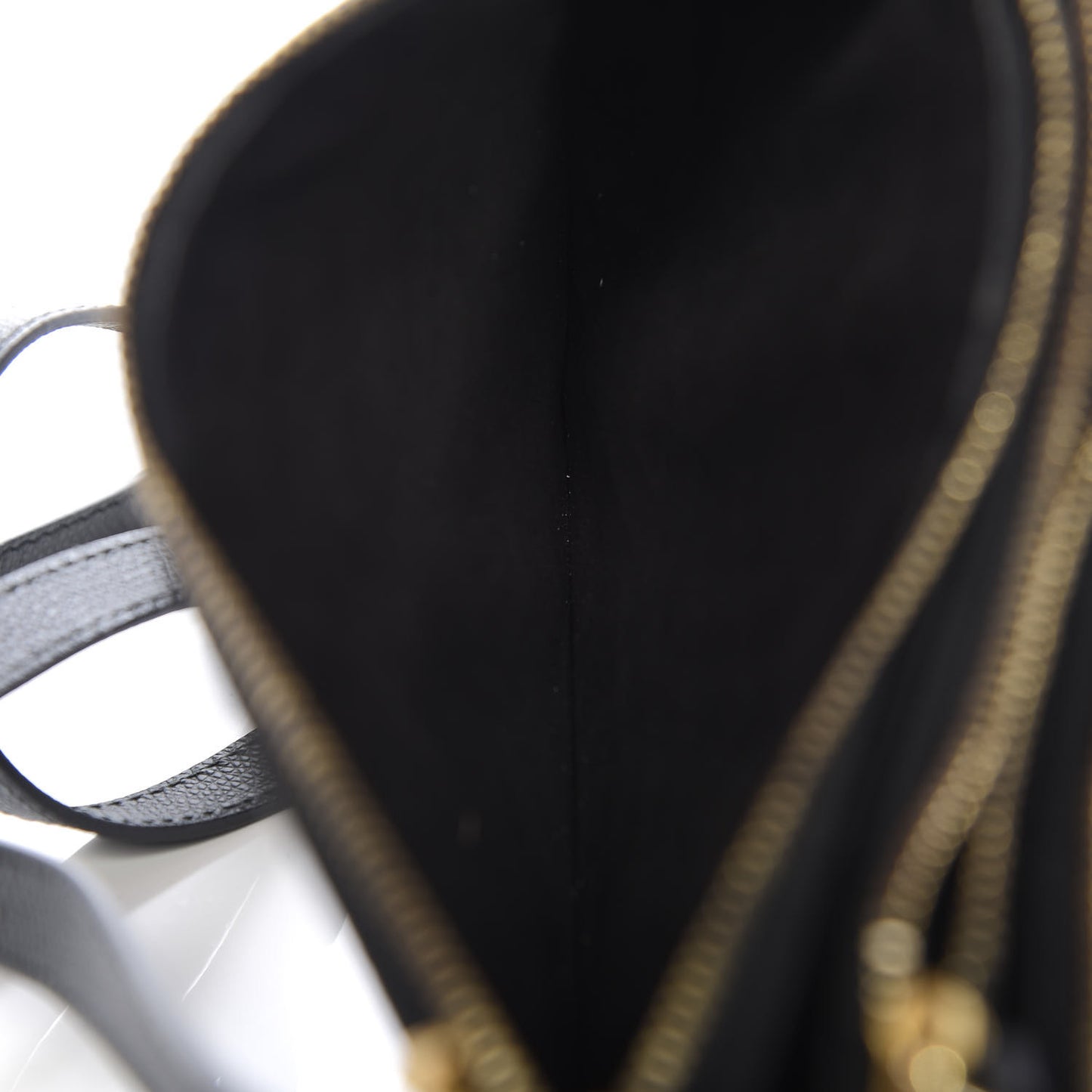 Grained Calfskin Saddle Pouch With Strap Black