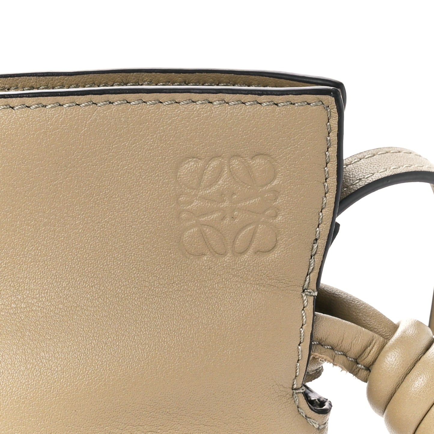 Calfskin Mini Flamenco Knot Clutch Clay Green