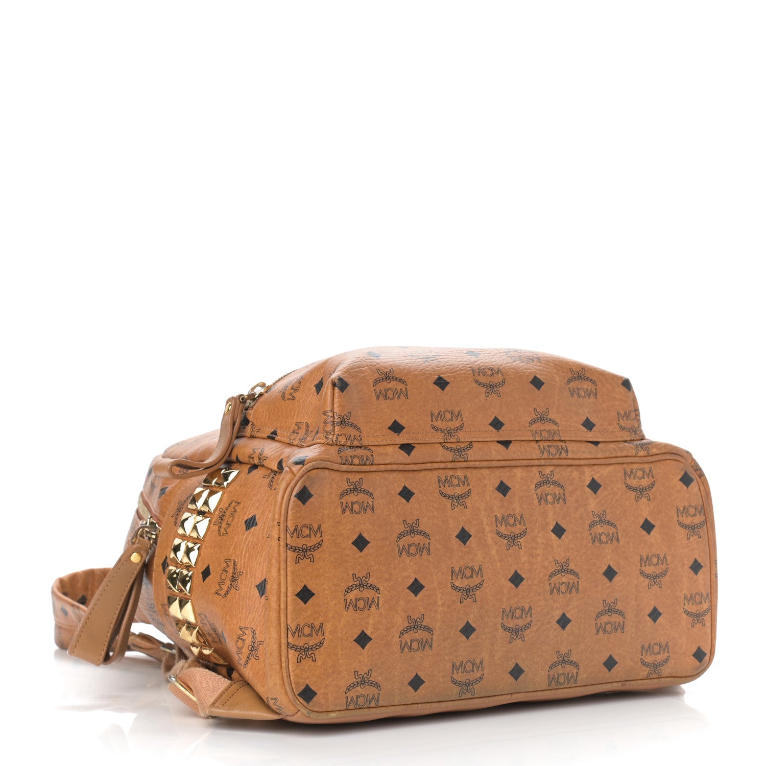 MCM Visetos Medium Side Studs Stark Backpack Cognac 4 of 12