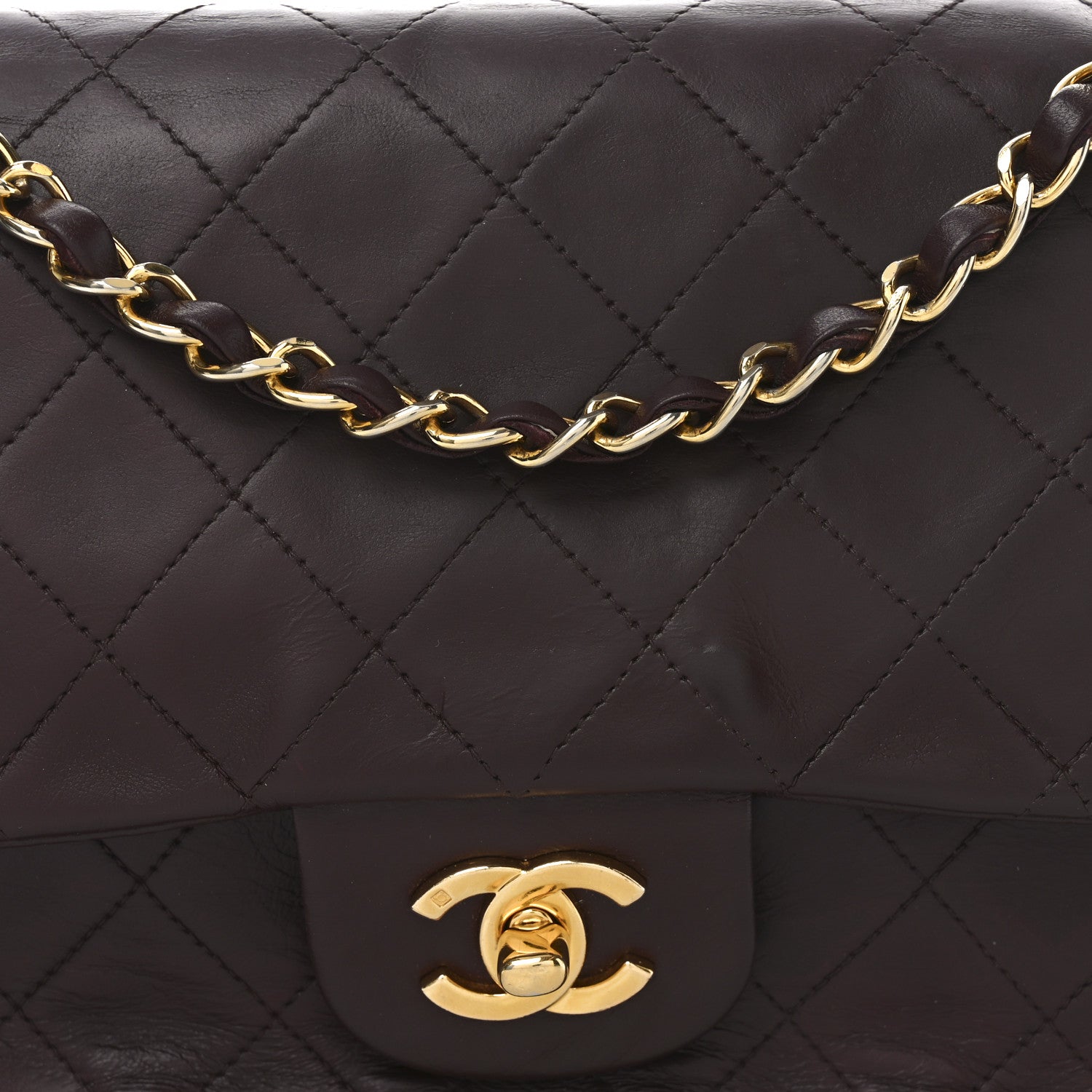 Chanel Lambskin Quilted Medium Double Flap Burgundy 7 of 9