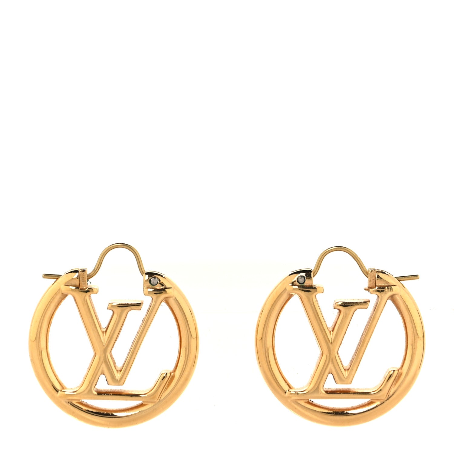 Louis Vuitton Metal Small Louise Hoop Earrings Gold 1919302