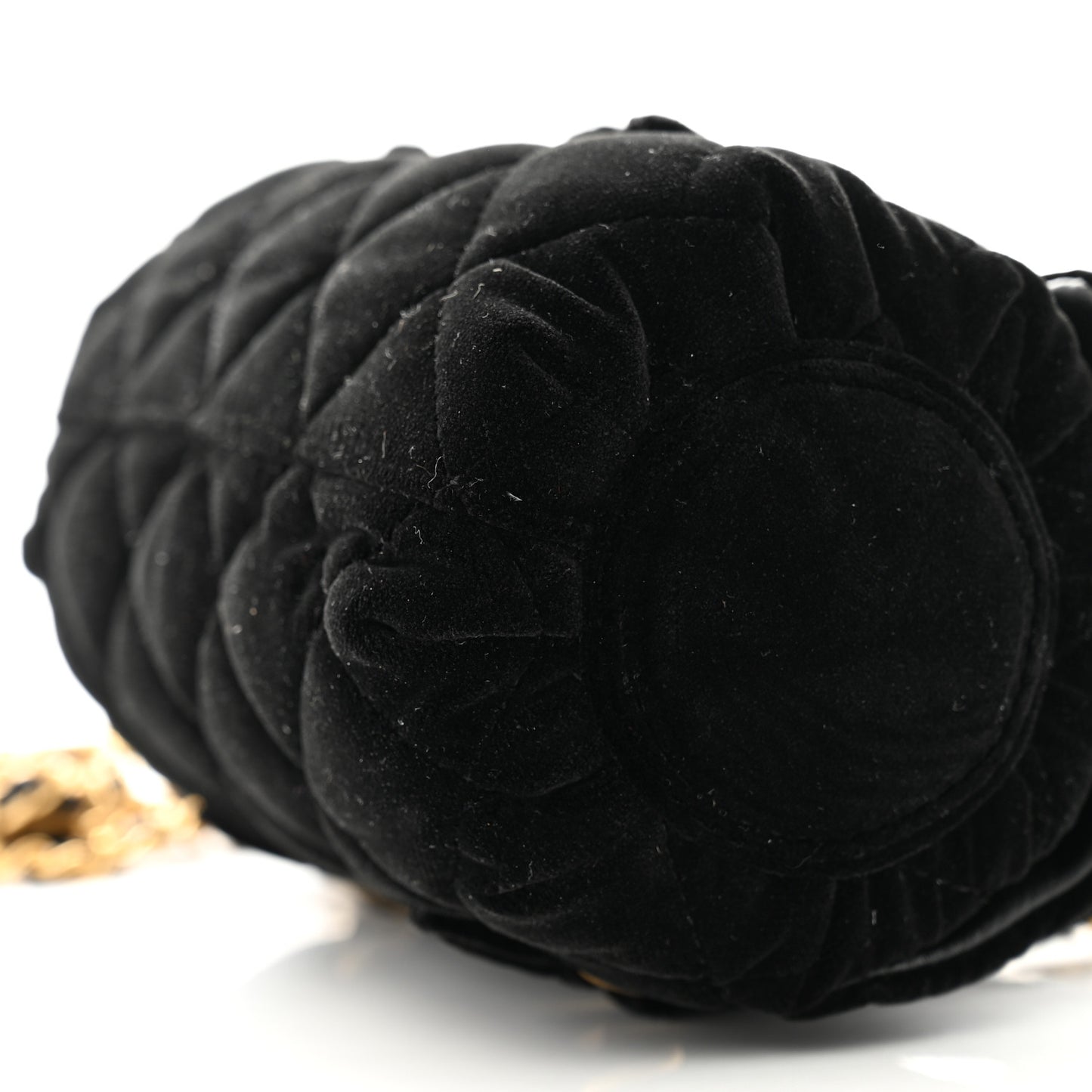 Velvet Quilted Mini Top Handle Flap Black