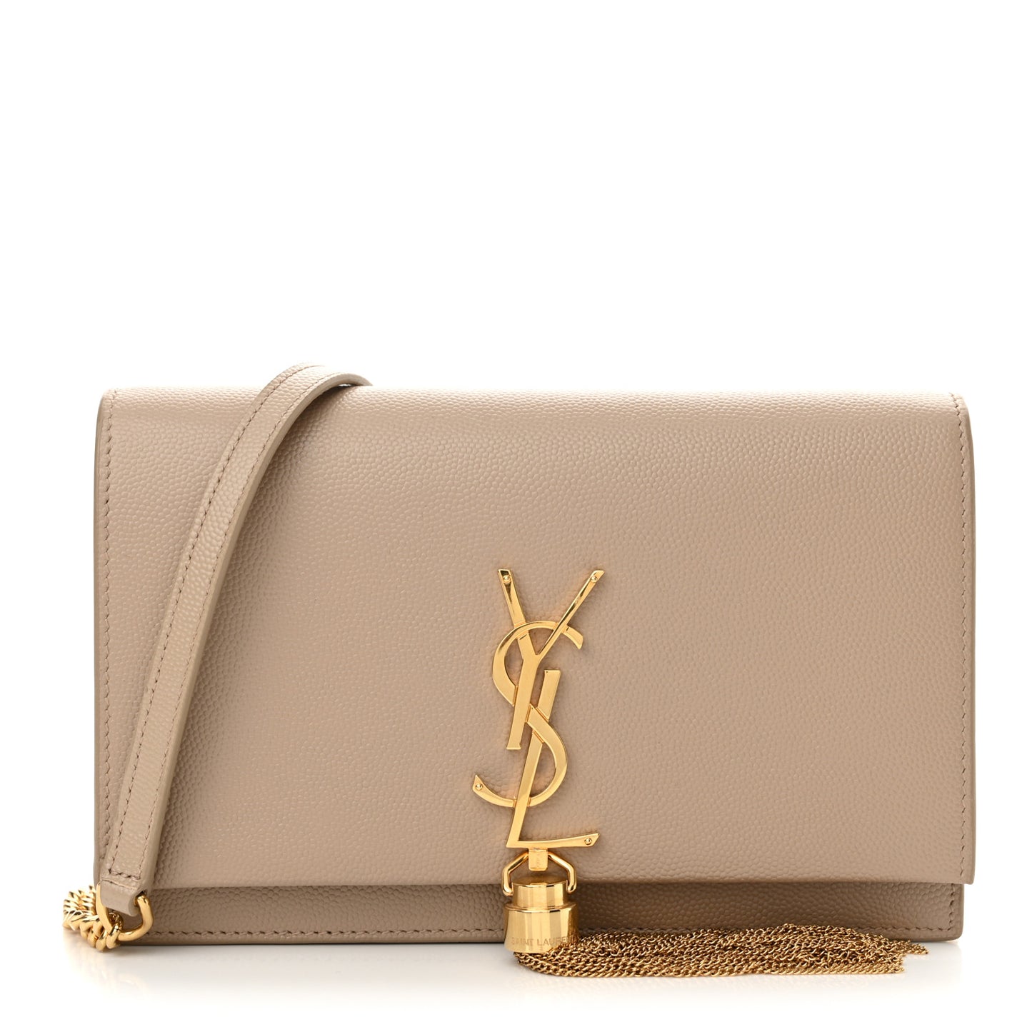 Smooth Calfskin Classic Monogram Kate Tassel Chain Wallet Nude Powder
