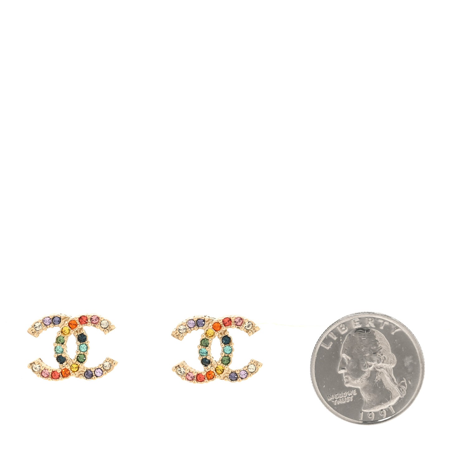 Crystal Over The Rainbow CC Earrings Gold Multicolor