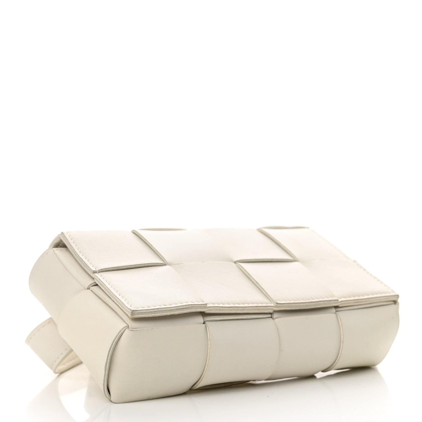 Nappa Maxi Intreccio The Belt Cassette Bag White