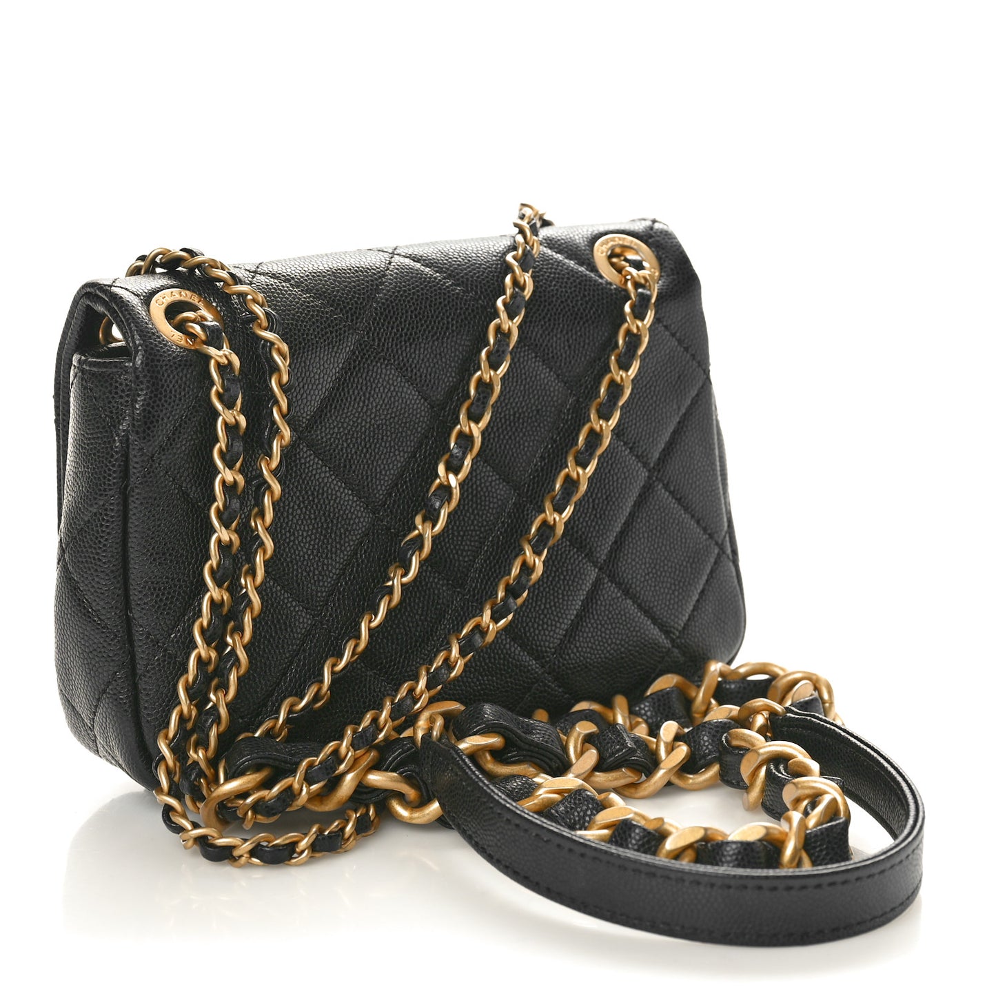 Caviar Quilted Mini Chain Flap Black