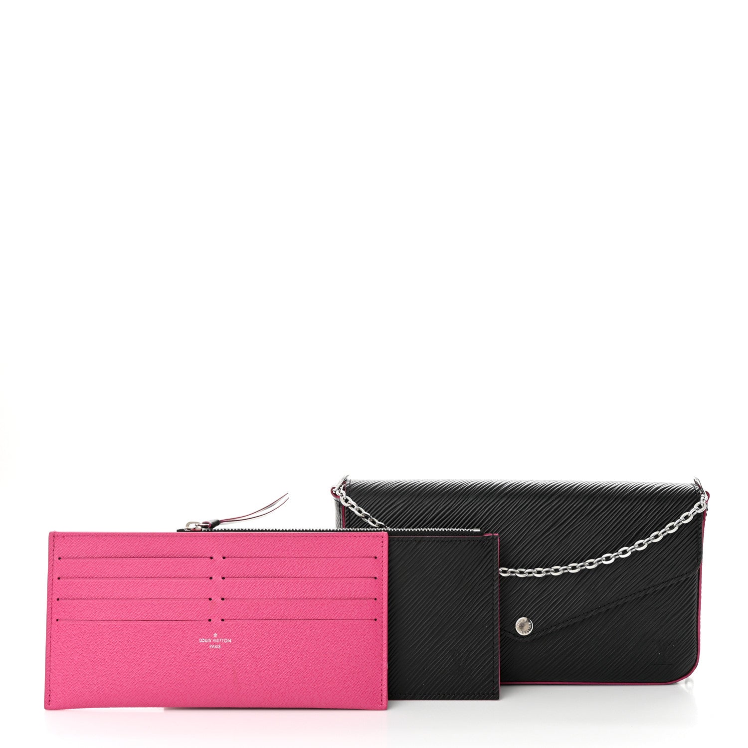 Louis Vuitton Epi Pochette Felicie Black Hot Pink 3 of 10