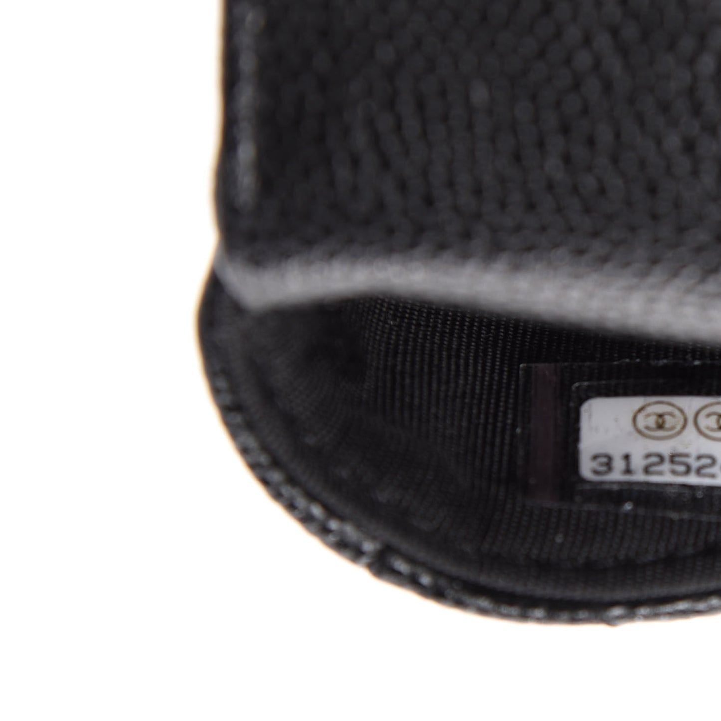 Caviar Quilted Pearl Card Holder On Chain Black