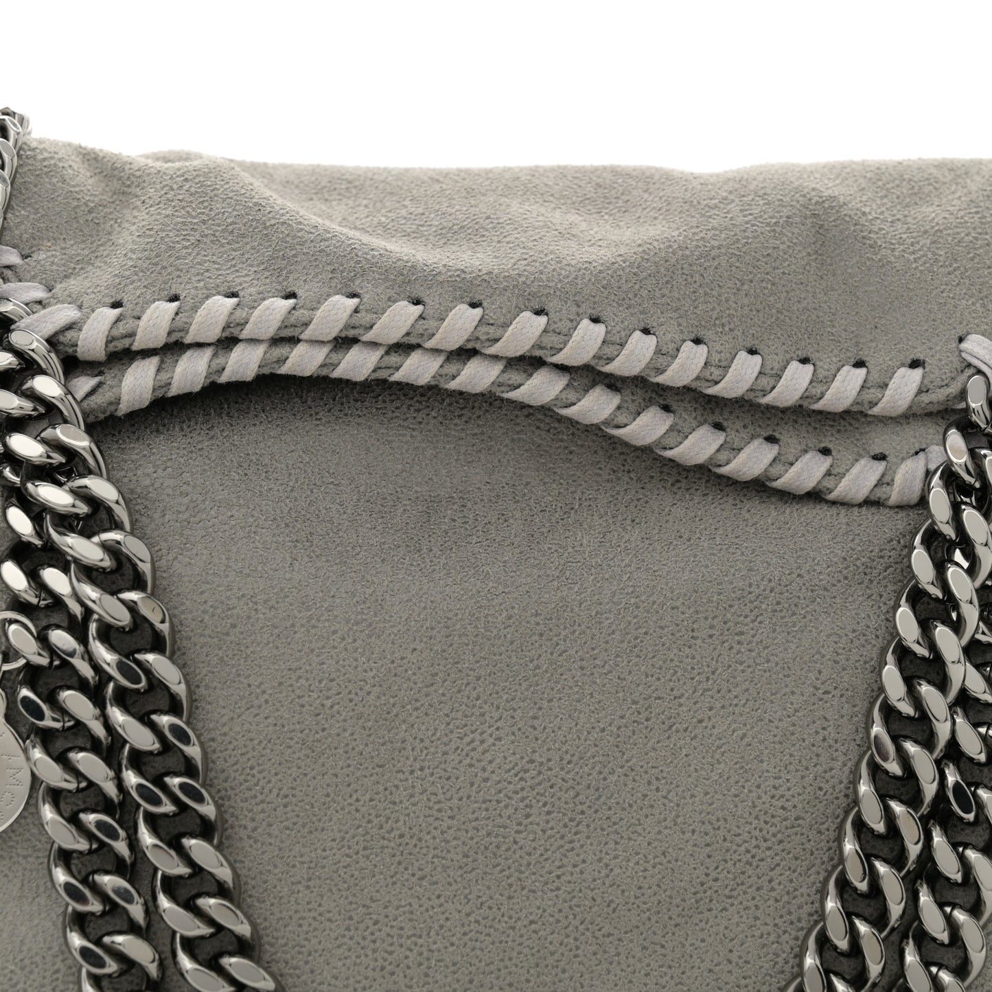 Shaggy Deer Mini Falabella Fold Over Tote Light Grey