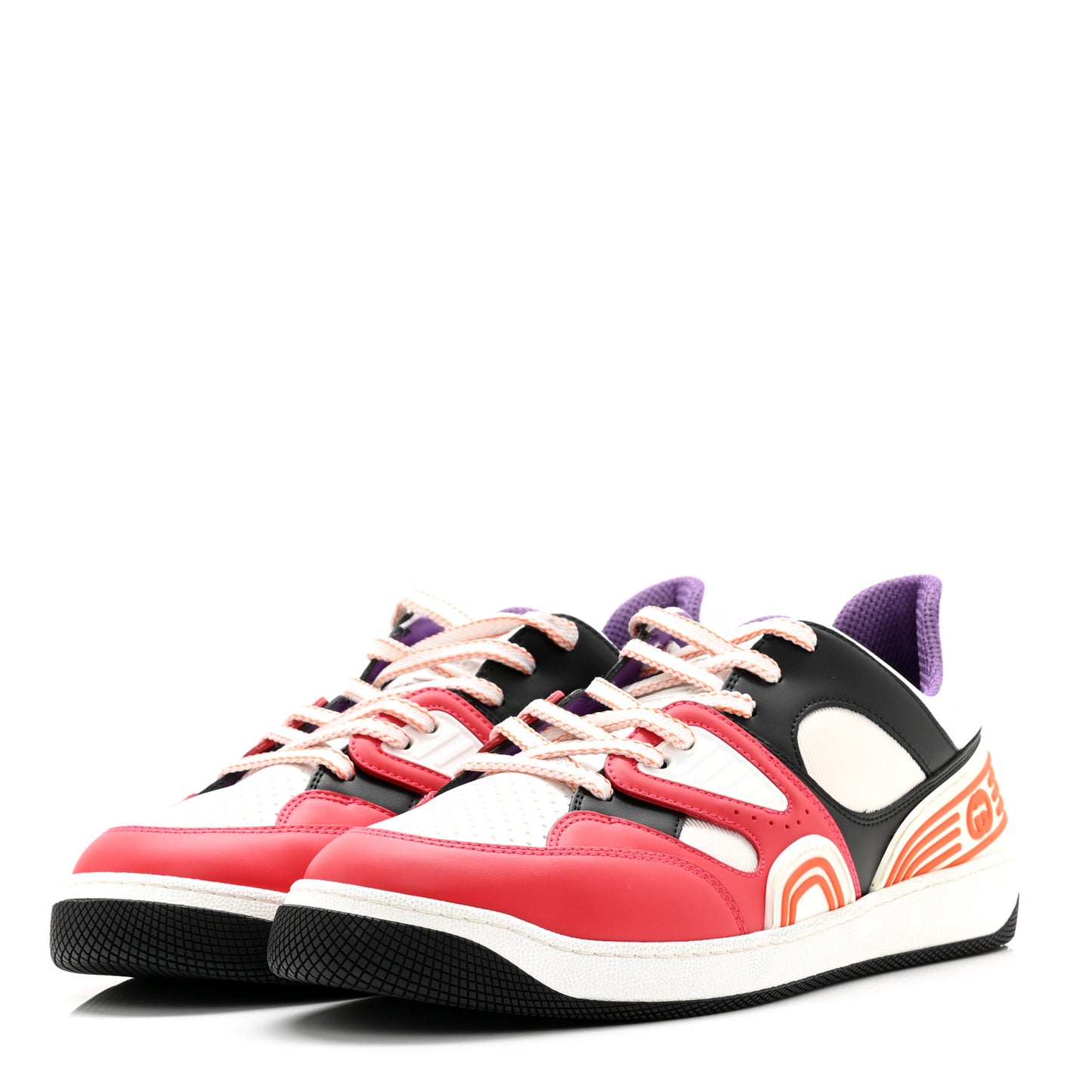 Demetra Mens Basket Low Top Sneakers 10 Deep Coral Great White Black