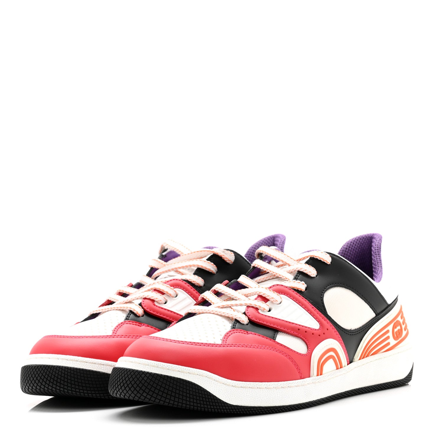 Gucci Demetra Mens Basket Low Top Sneakers 10 Deep Coral Great White Black 3 of 12