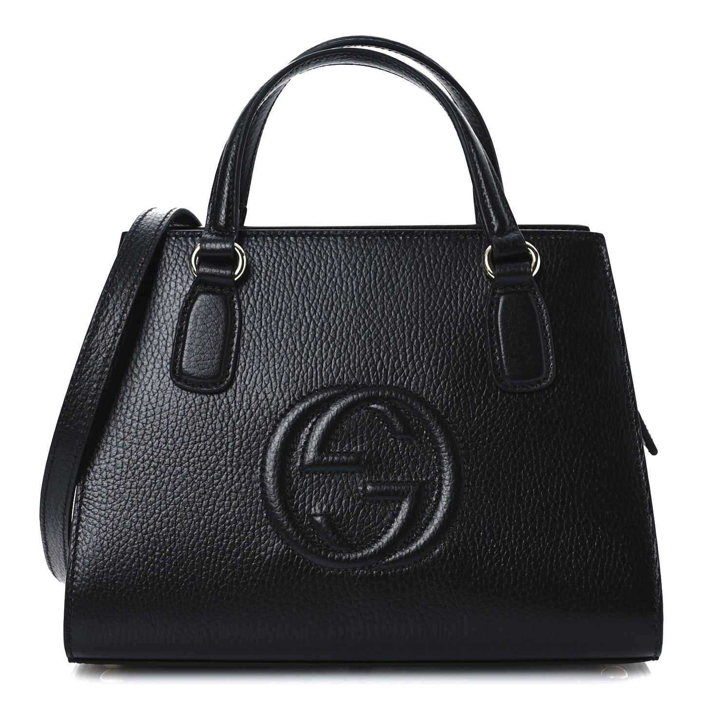 Dollar Calfskin Medium Soho Top Handle Satchel Black