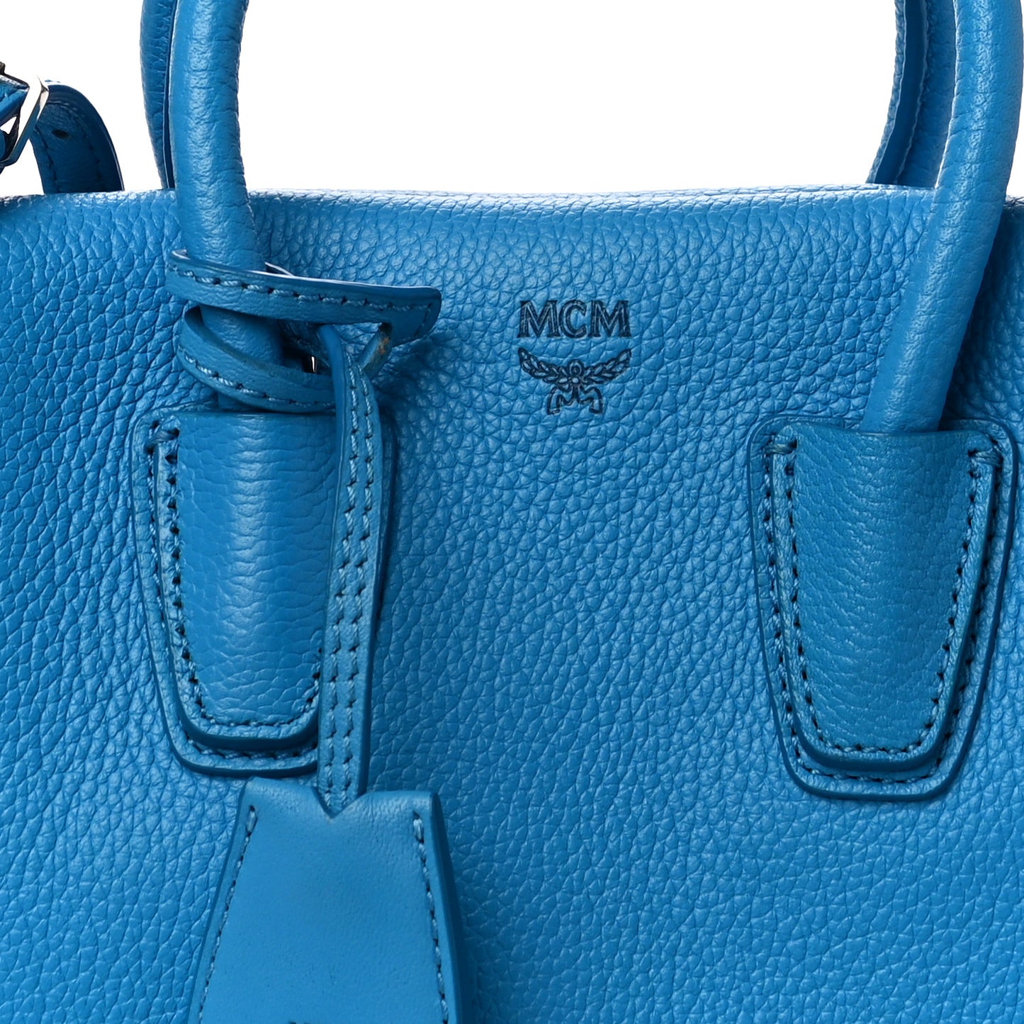Grained Calfskin Mini Milla Tote Sky Blue