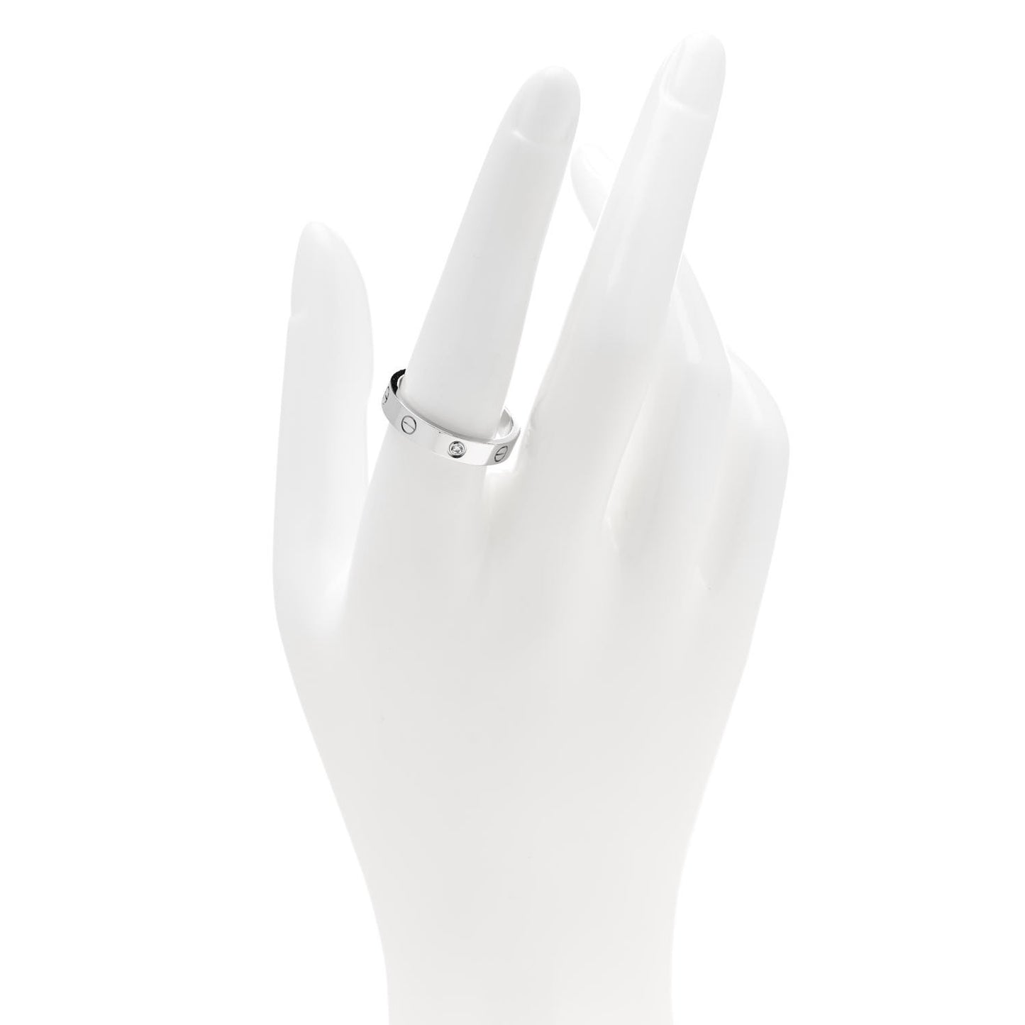 18K White Gold Diamond 4mm LOVE Wedding Band Ring 58 8.5