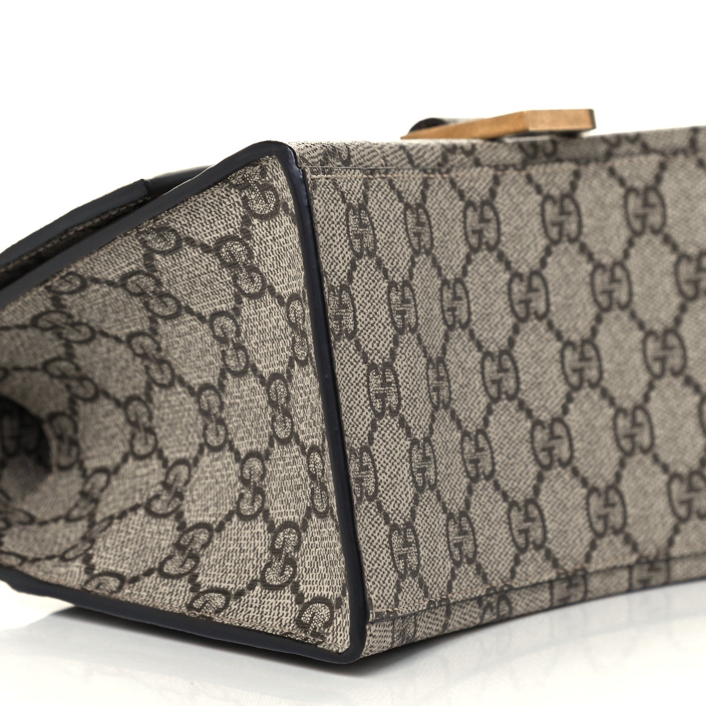 X GUCCI GG Supreme Monogram Small Hourglass Top Handle Bag Beige Ebony