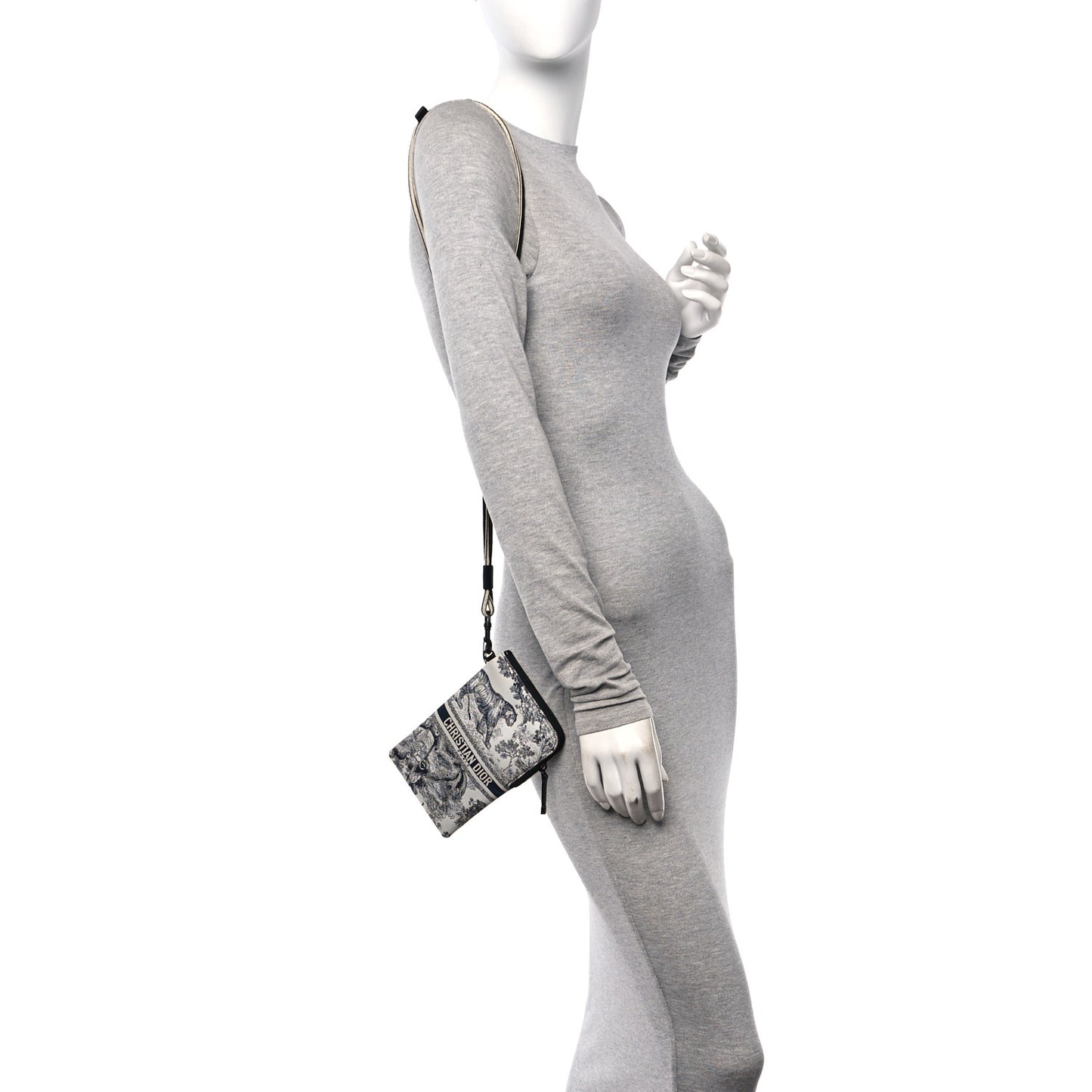 Technical Fabric Embroidered Toile De Jouy DiorTravel Multifunction Pouch Blue