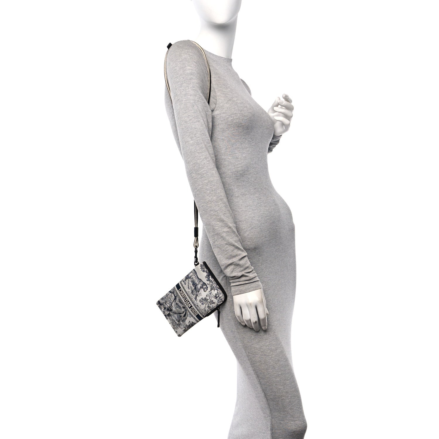 Christian Dior Technical Fabric Embroidered Toile De Jouy DiorTravel Multifunction Pouch Blue 2 of 11