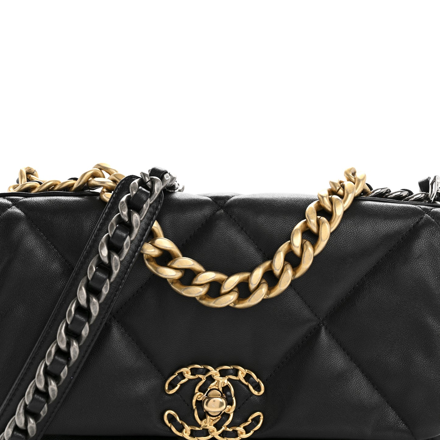 Lambskin Quilted Medium Chanel 19 Flap Black