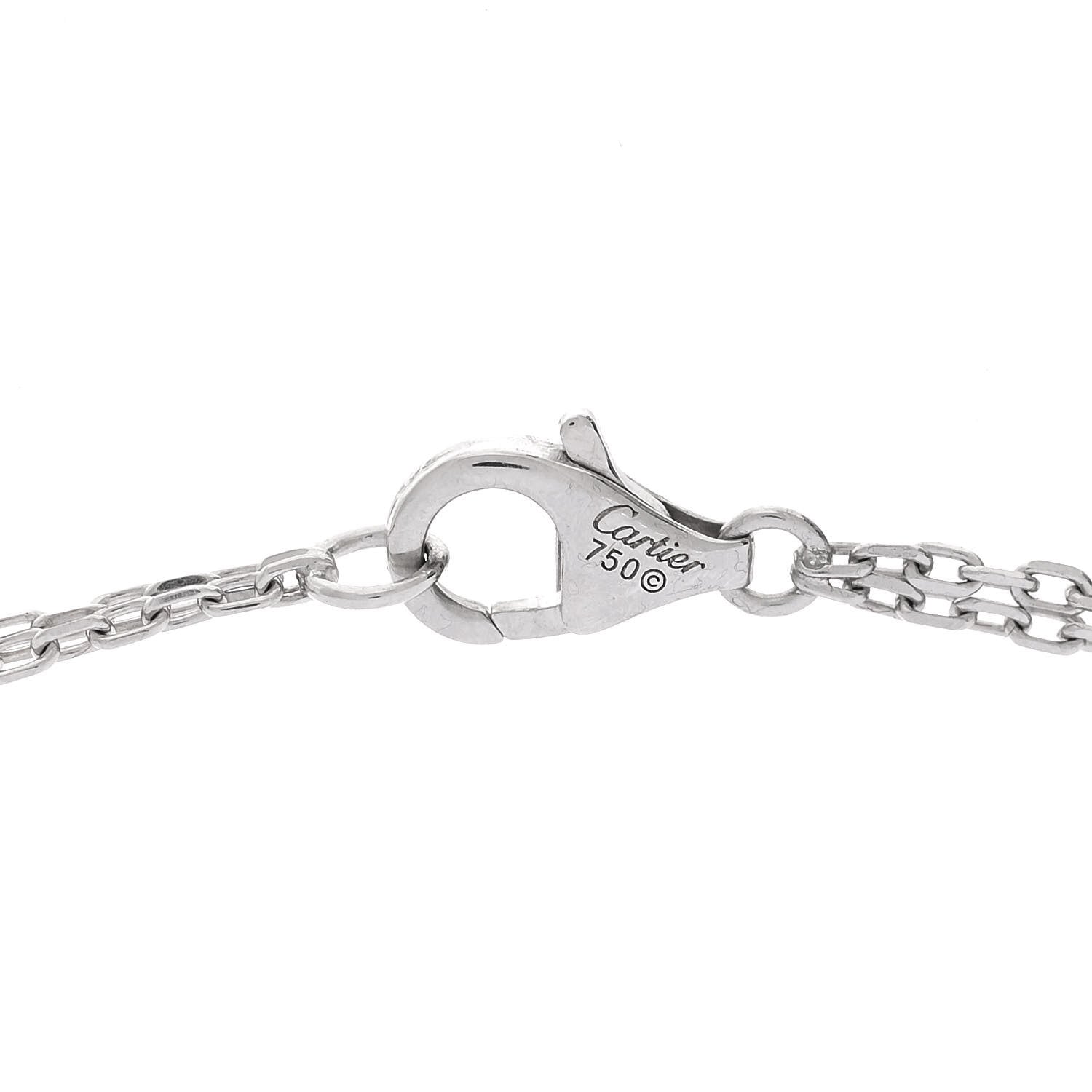 Cartier 18K White Gold 2 Diamond LOVE Necklace 5 of 7